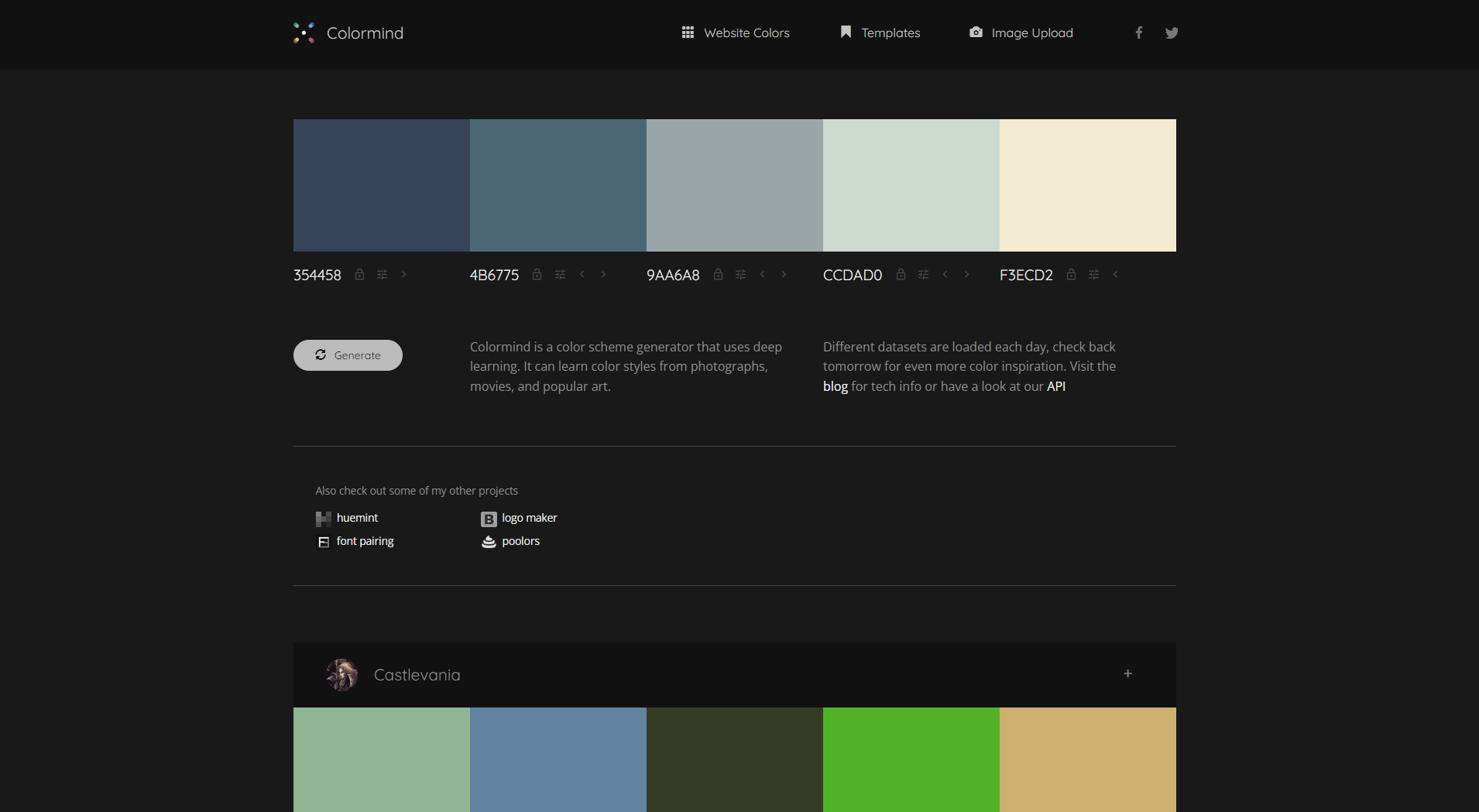 Colormind自动配色展示