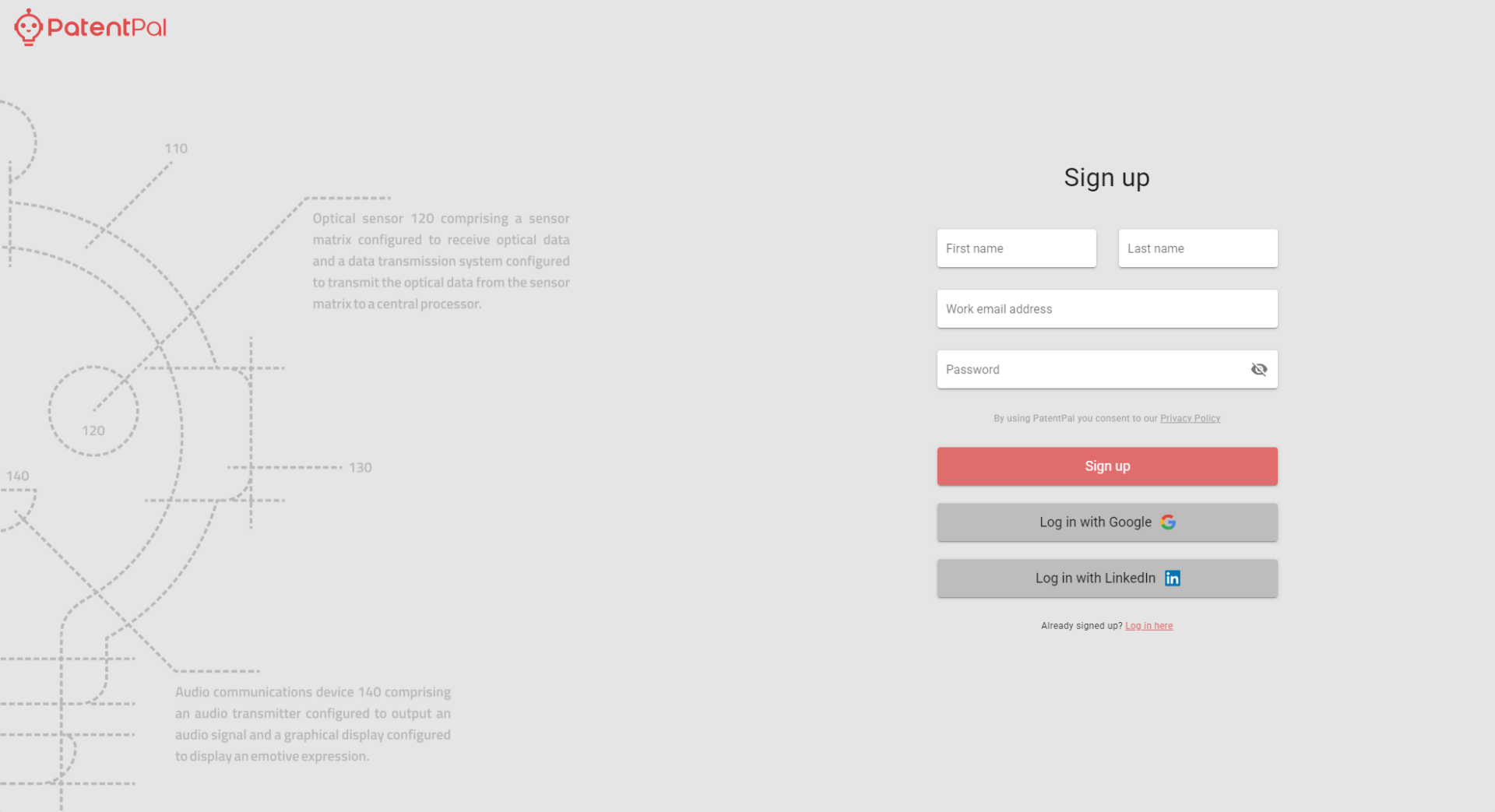 PatentPal注册登录页