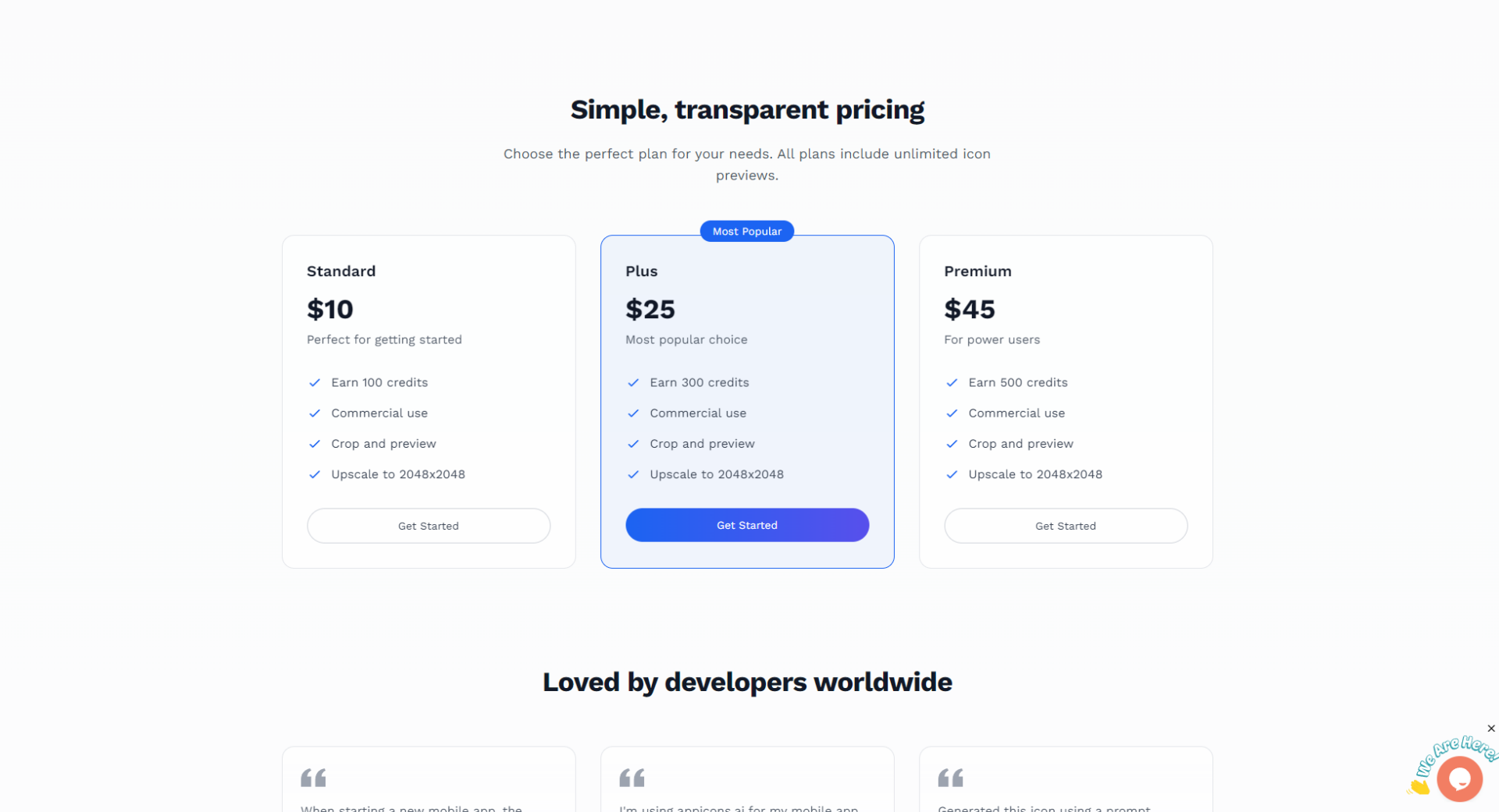 Appicons.ai价格方案页