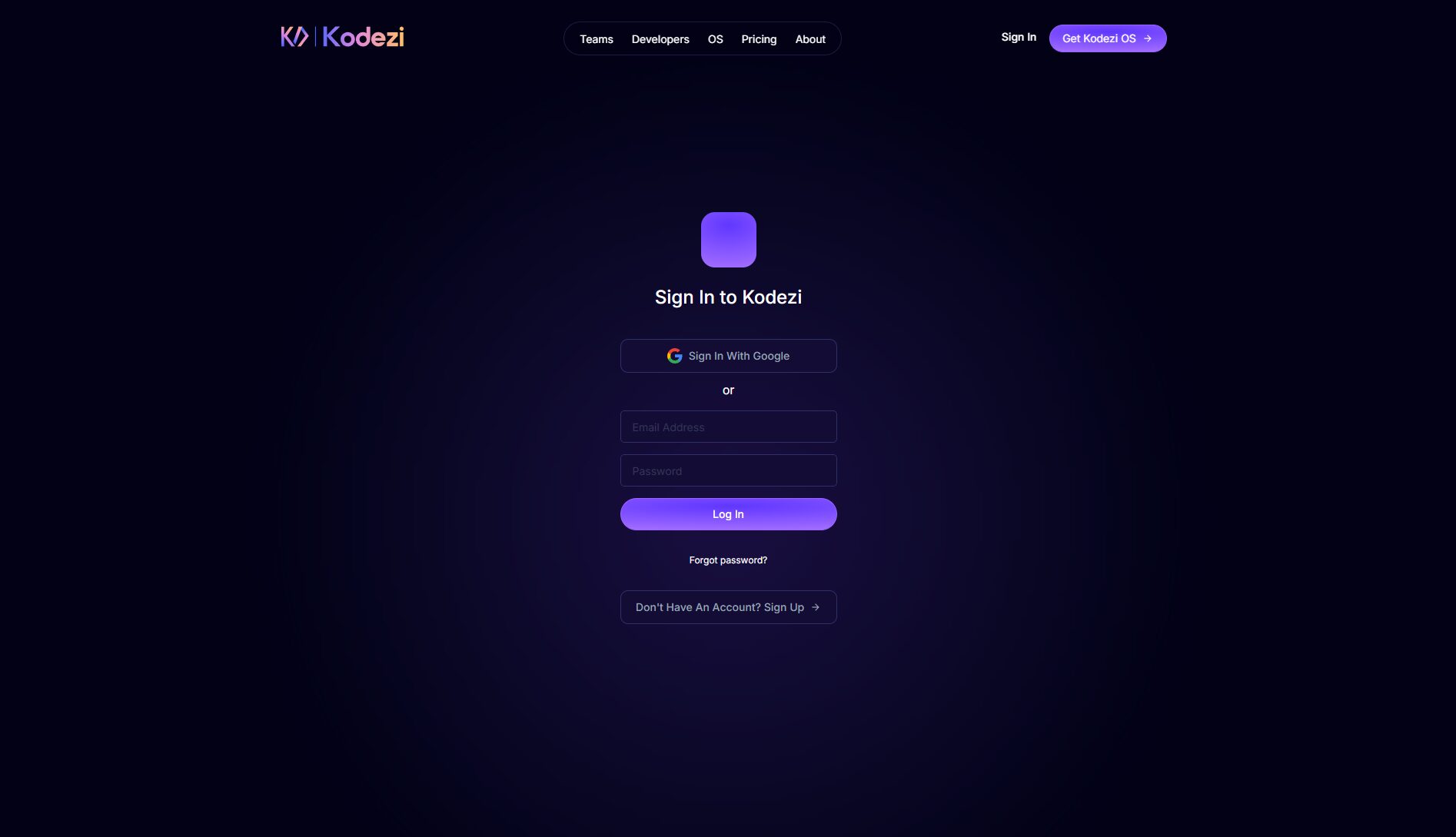 Kodezi注册登录页