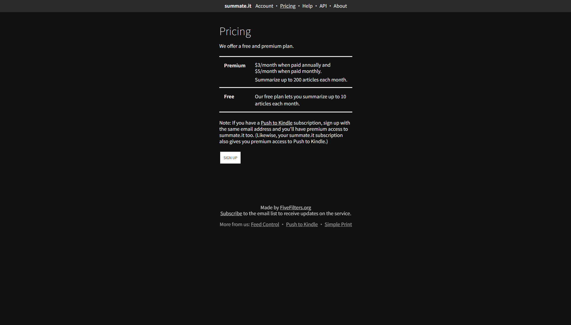 Summate.it价格页面截图