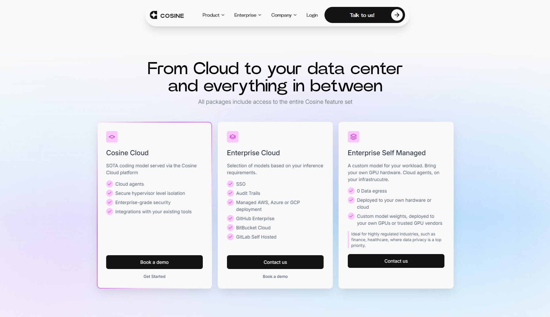 Cosine AI价格方案页