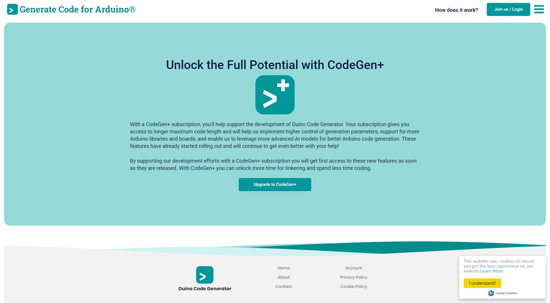 Duino Code Generator付费方案页