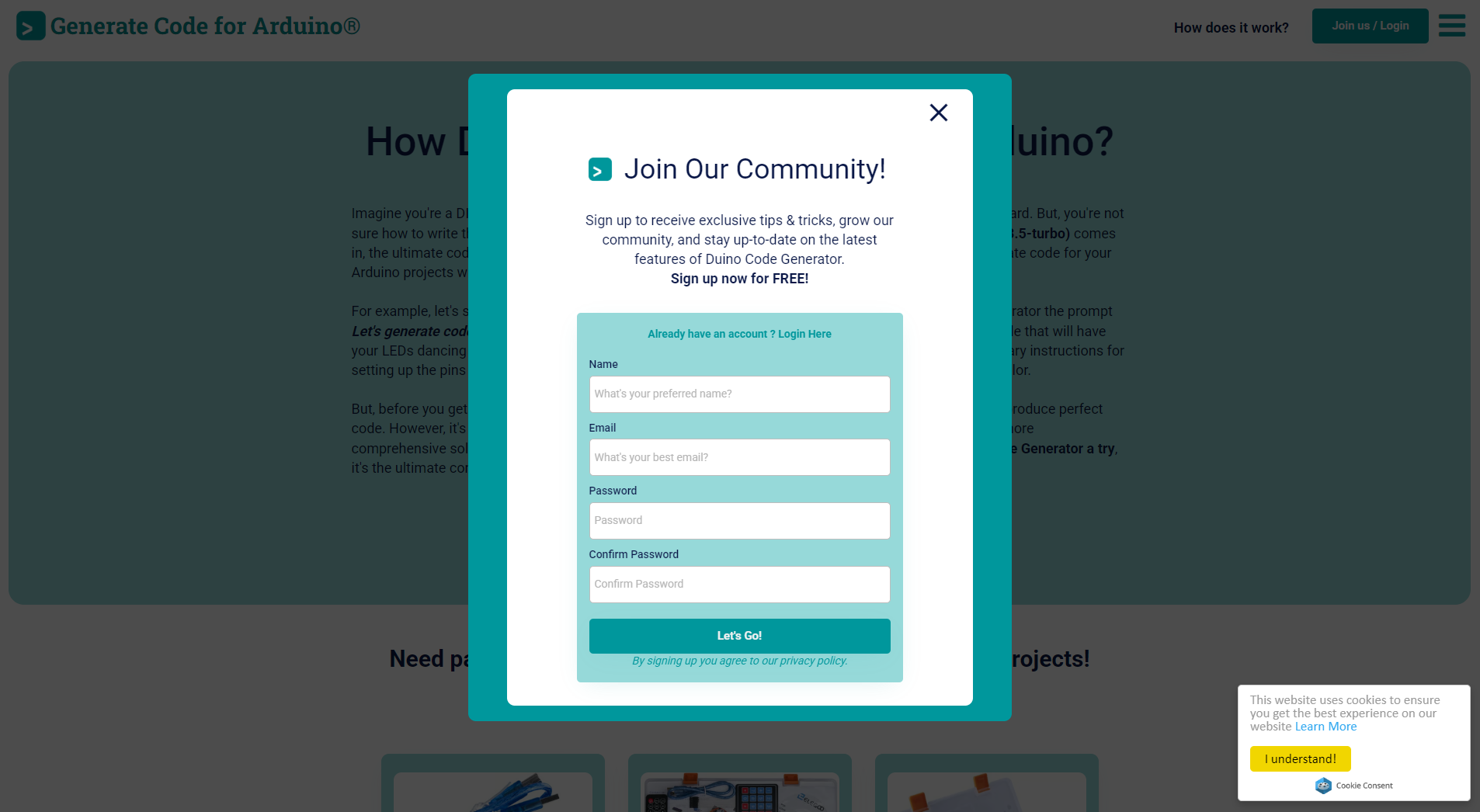 Duino Code Generator注册登录