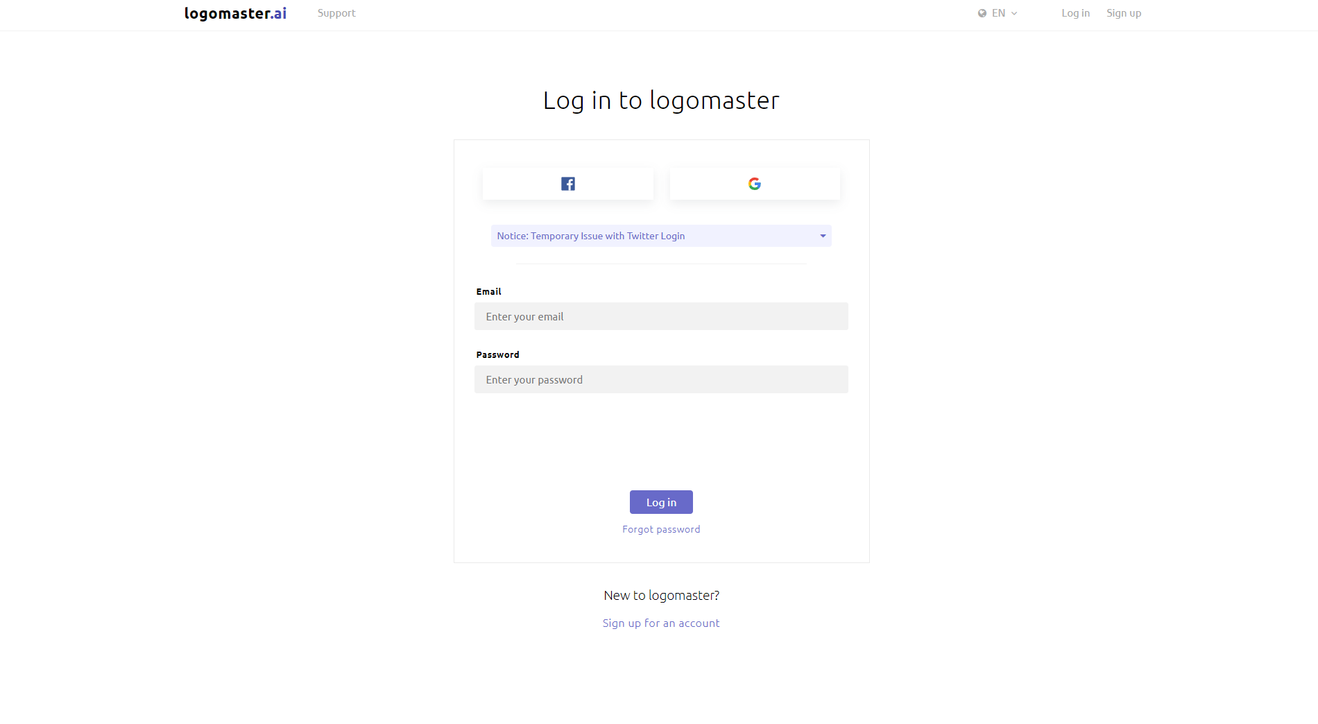 Logomaster.ai注册登录页