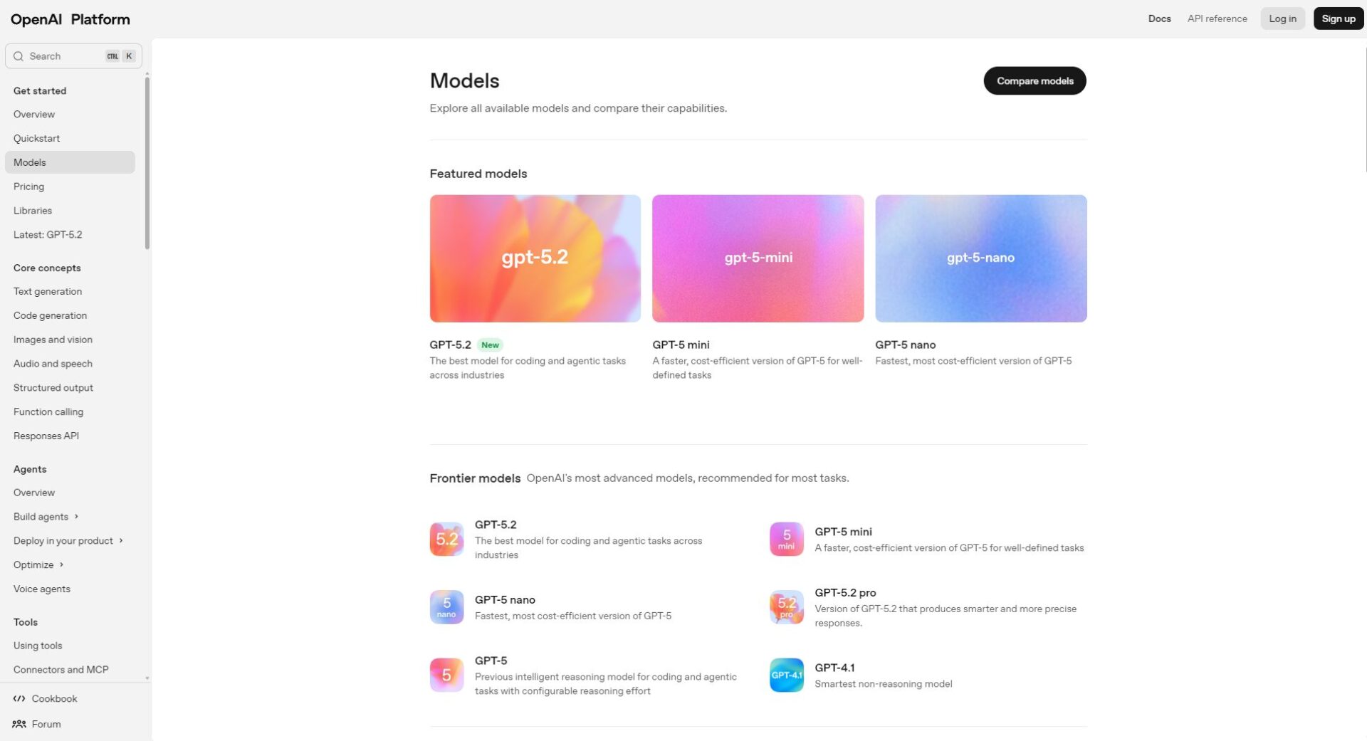 OpenAI多种大模型产品列表