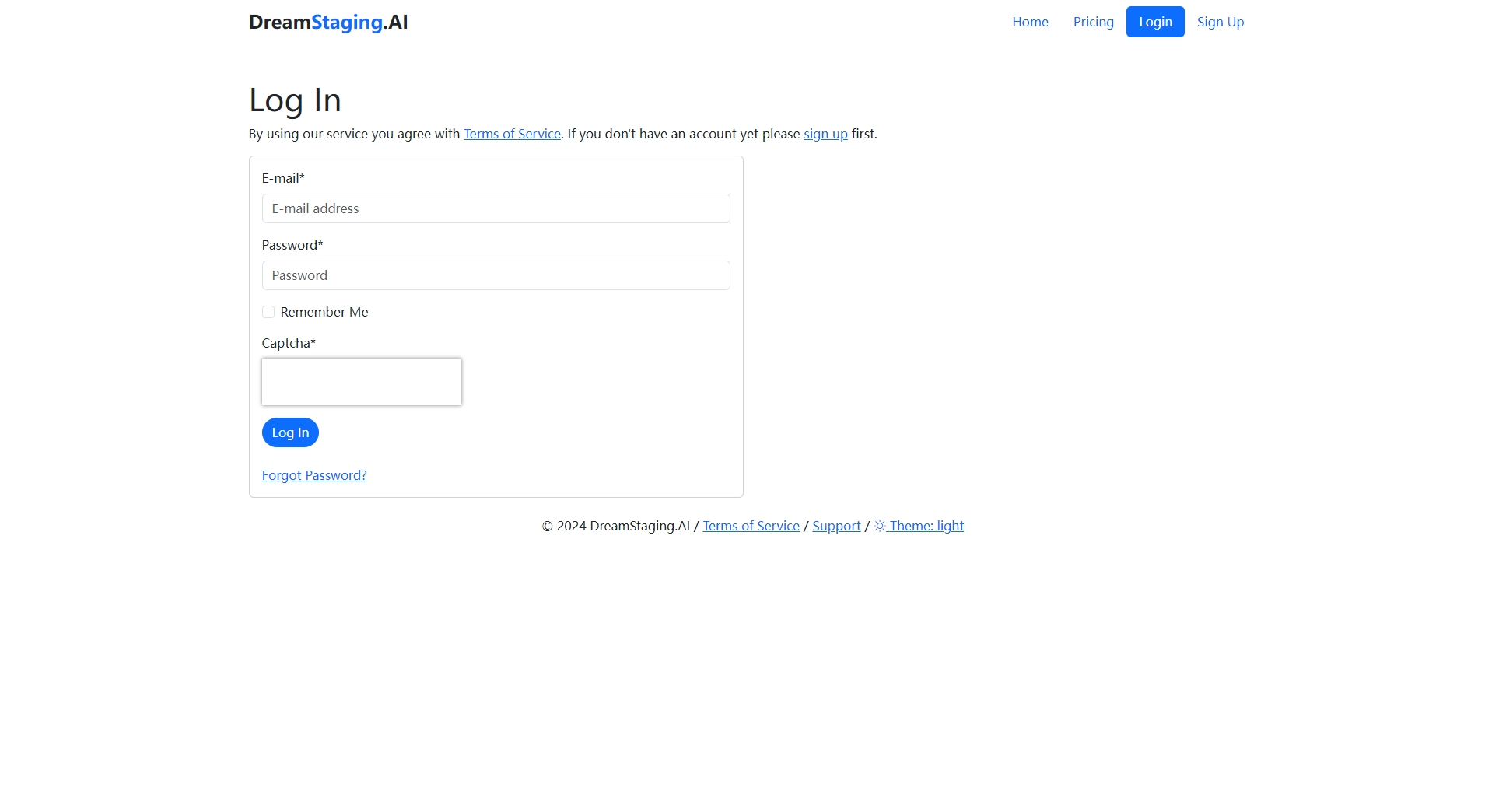 DreamStaging.AI注册登录页