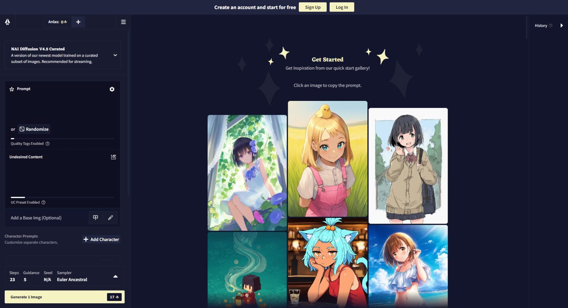 novelai图片生成界面