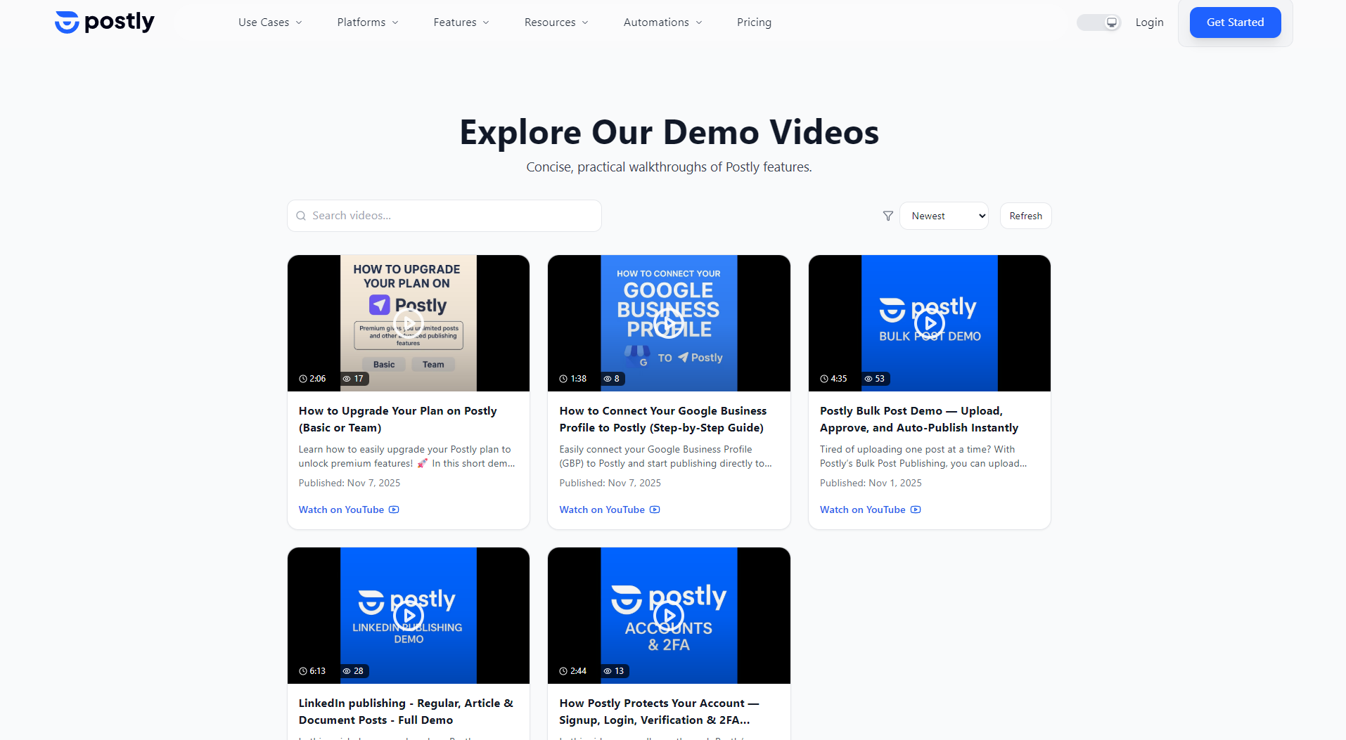 官方Demo Video页面