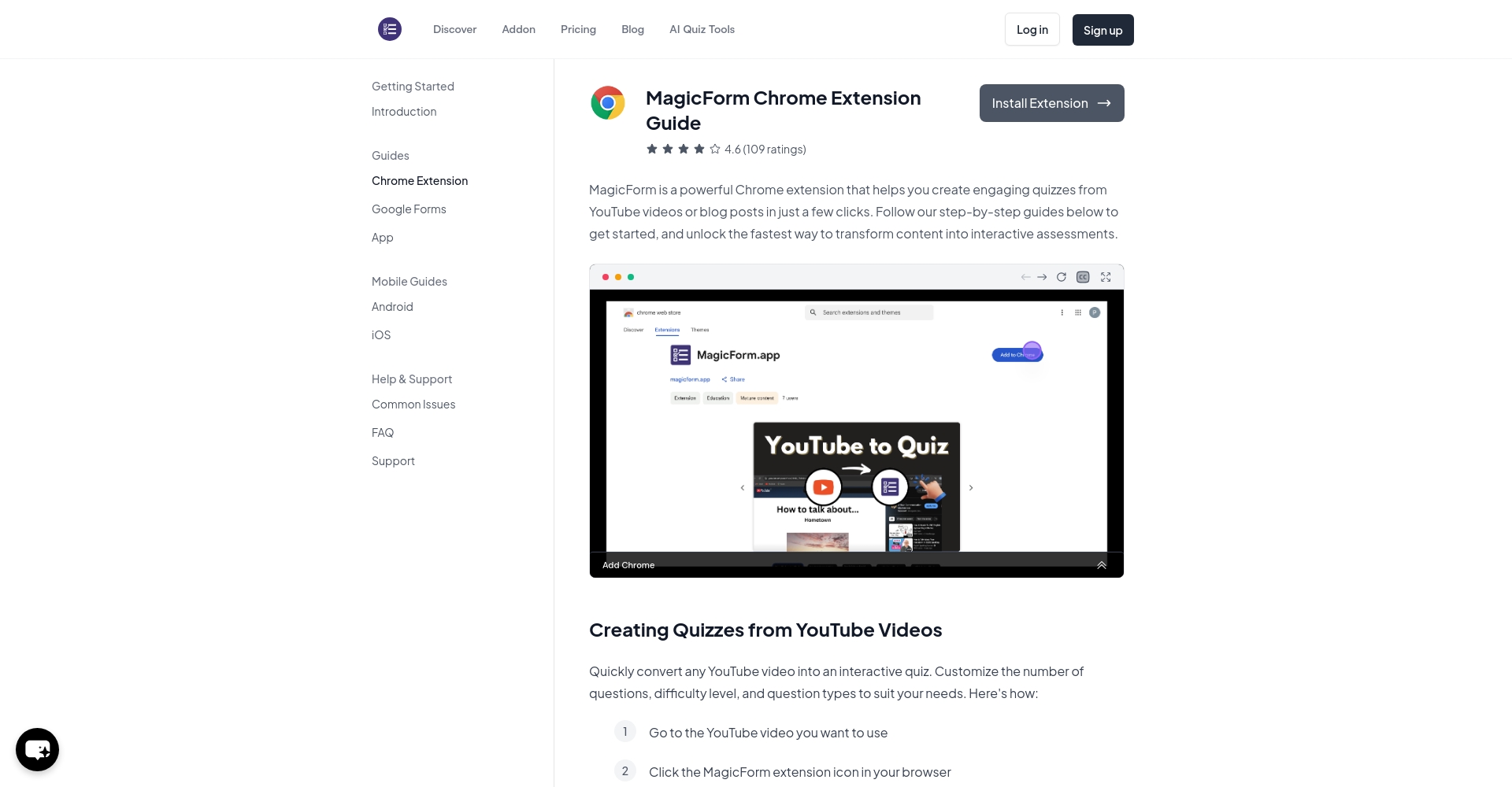 MagicForm.app谷歌插件页面