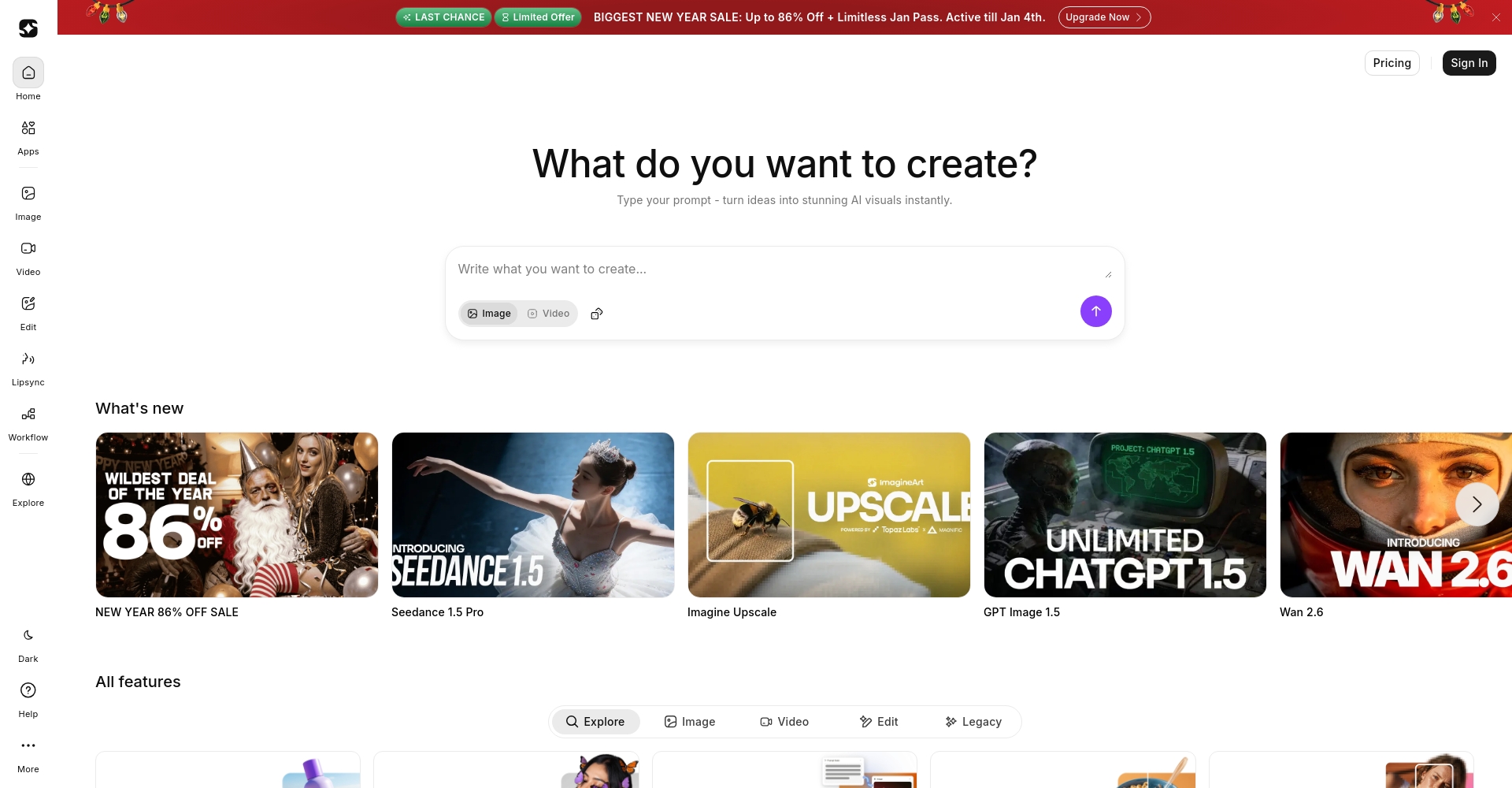 ImagineArt官网截图