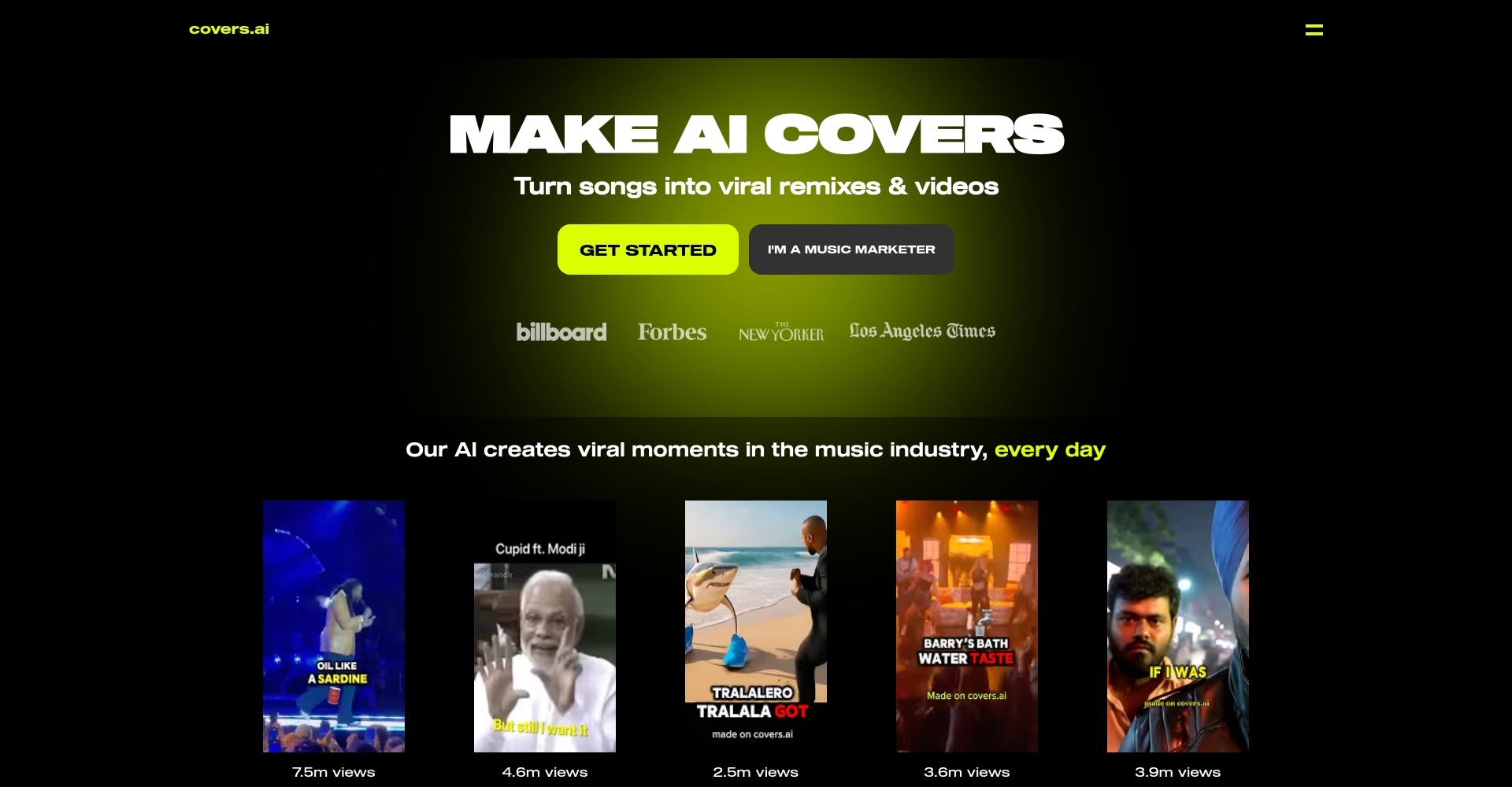 covers.ai AI翻唱界面