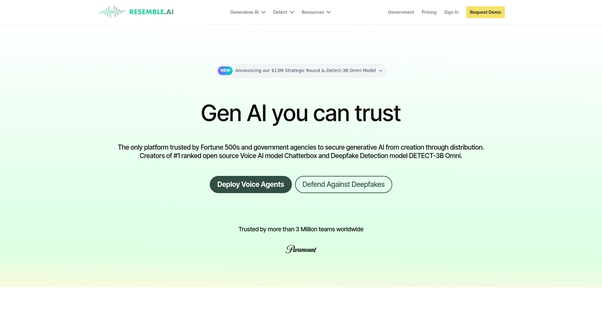Resemble.ai 特色功能界面