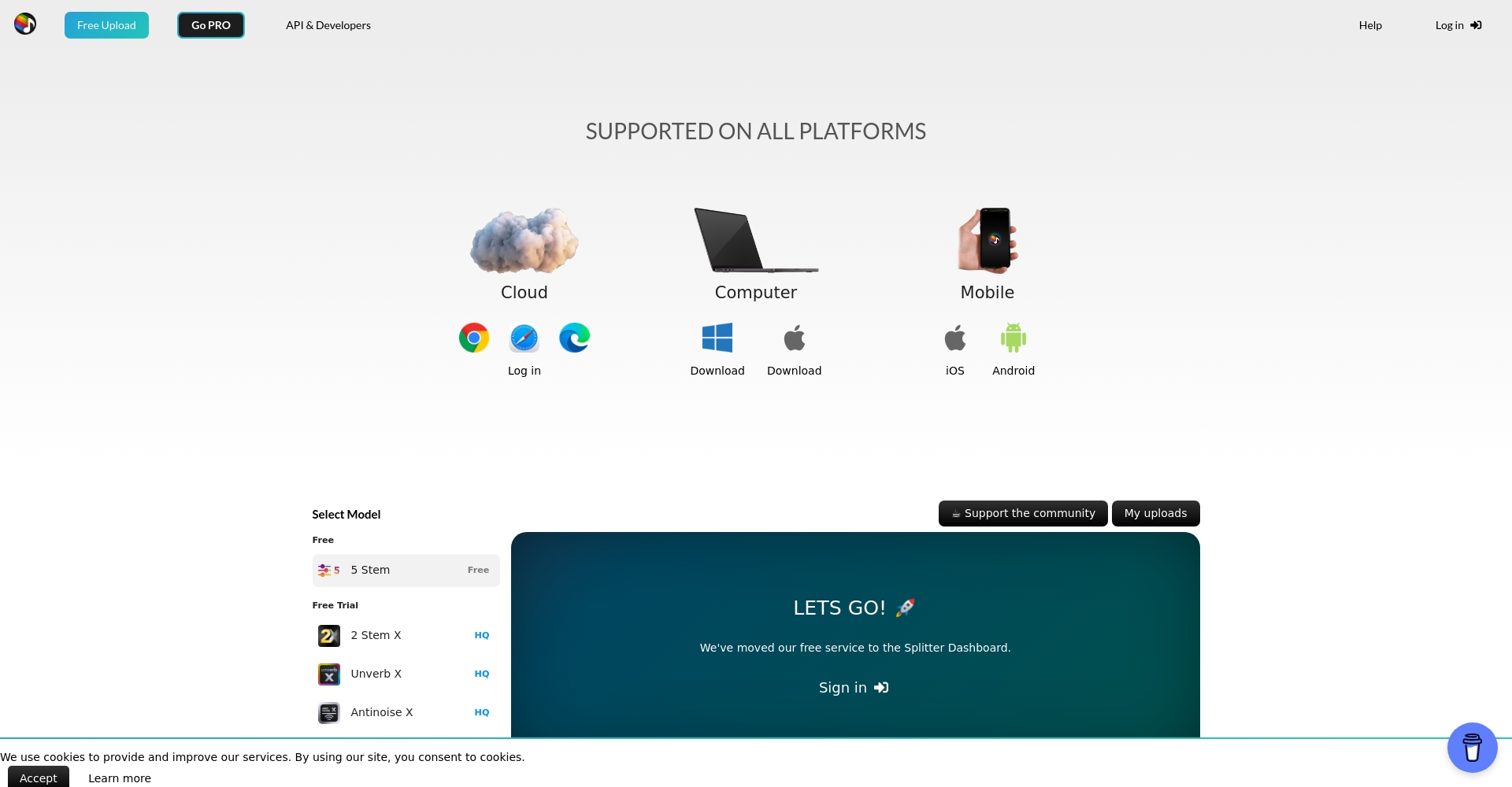 Splitter.ai官网界面