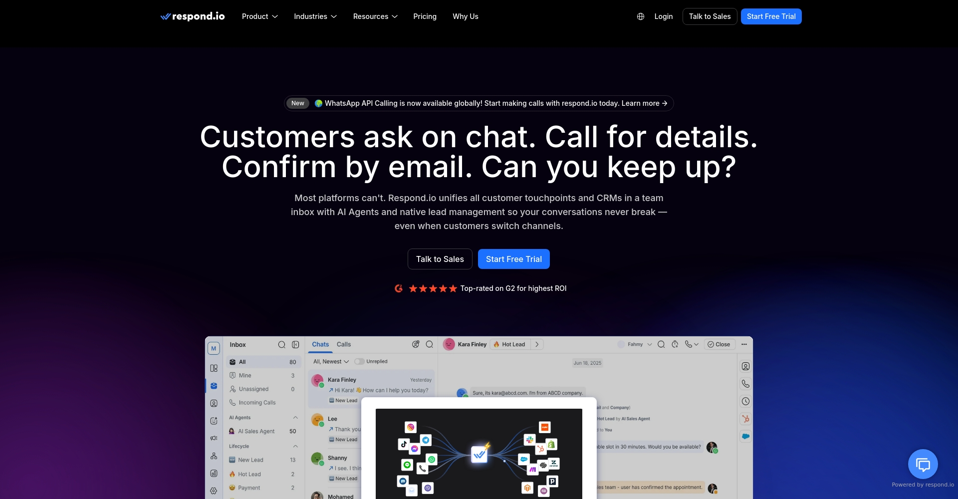 Respond.io官网截图