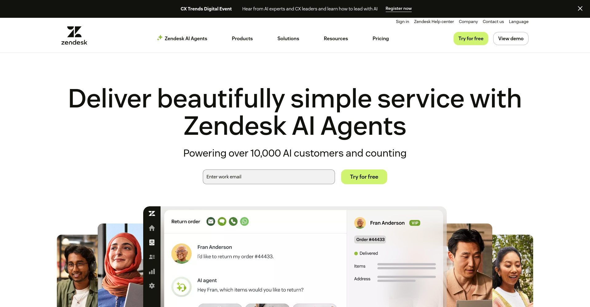 Zendesk官网截图