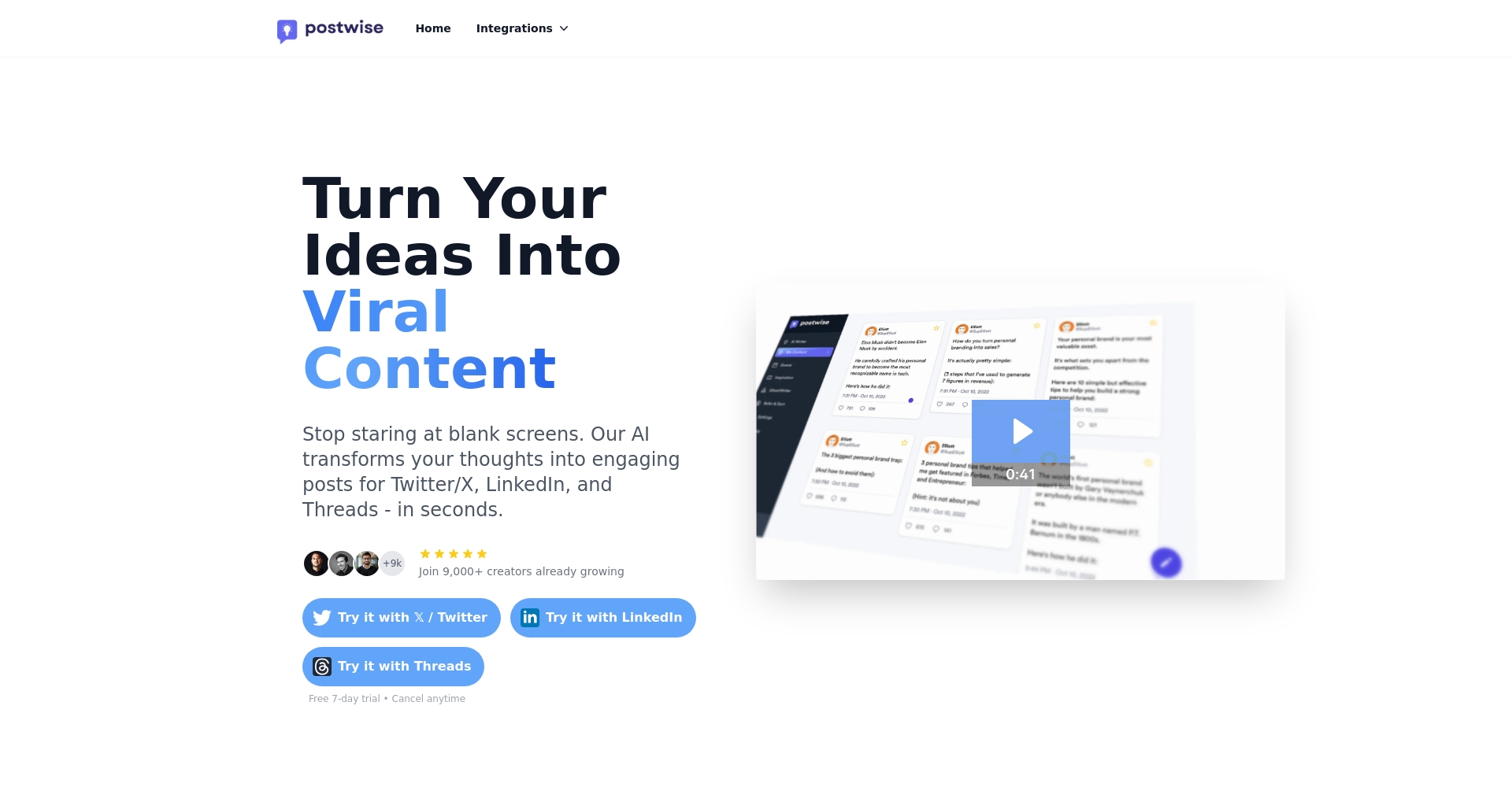 Postwise官方网站界面