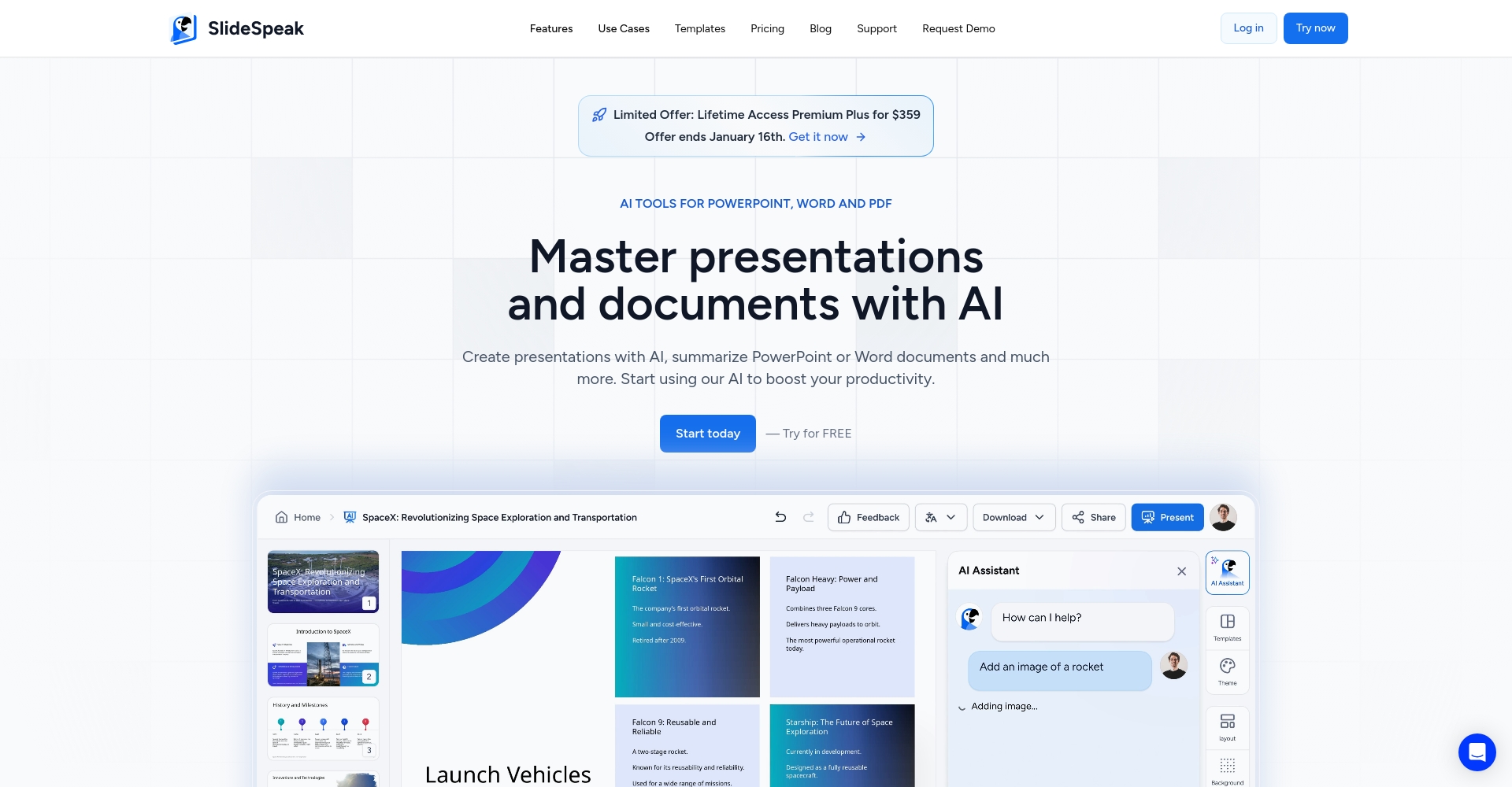 slidespeak官网界面