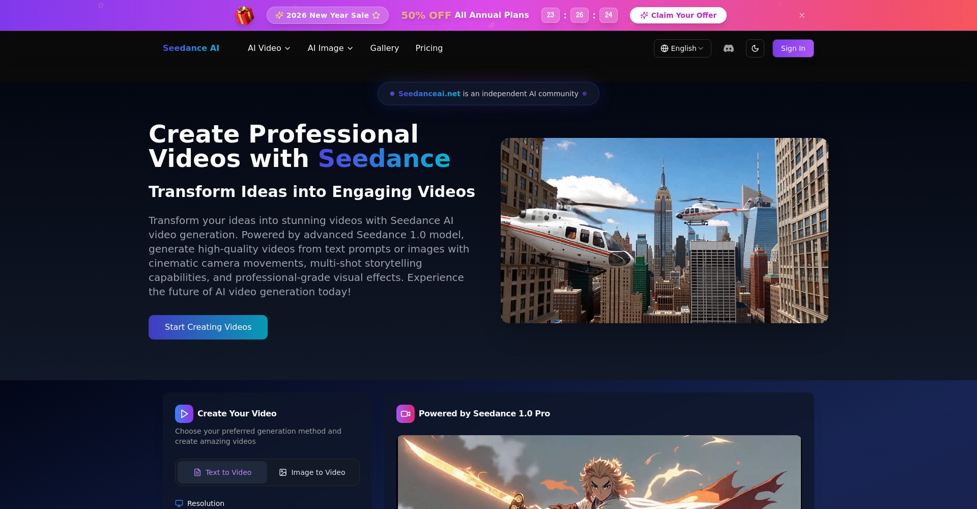 seedanceai首页截图