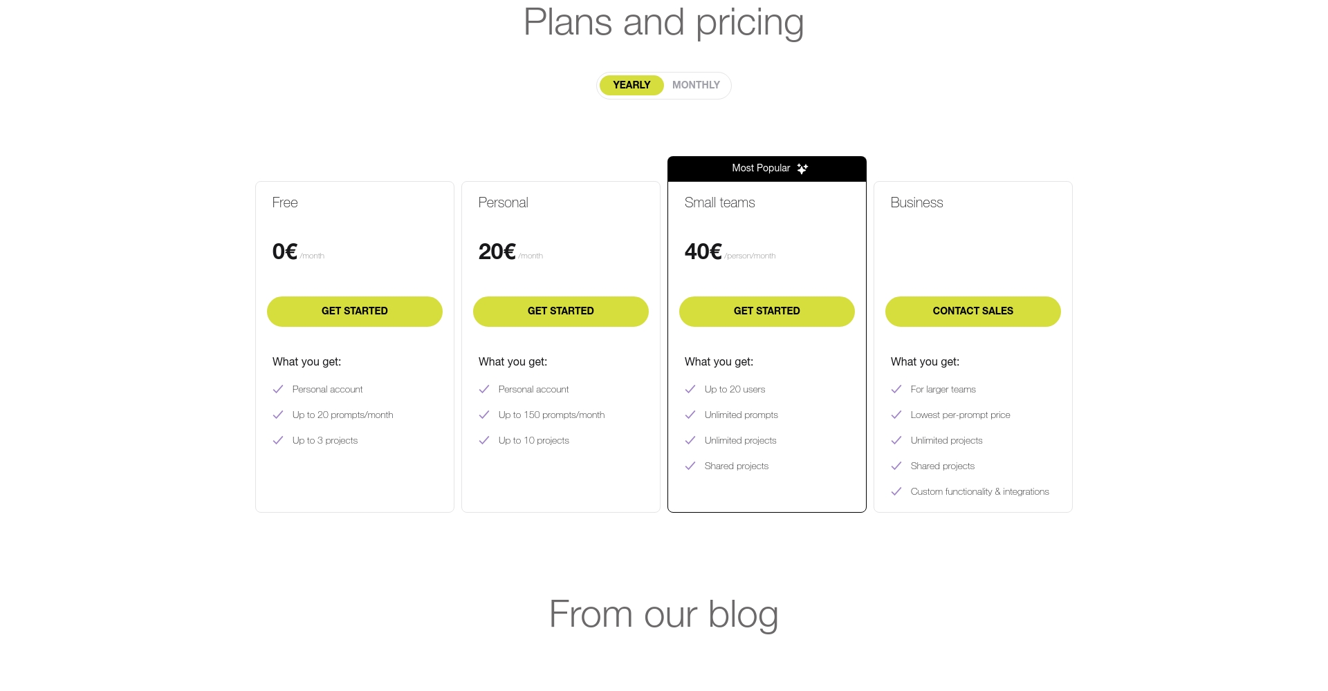 Seenapse價格方案頁