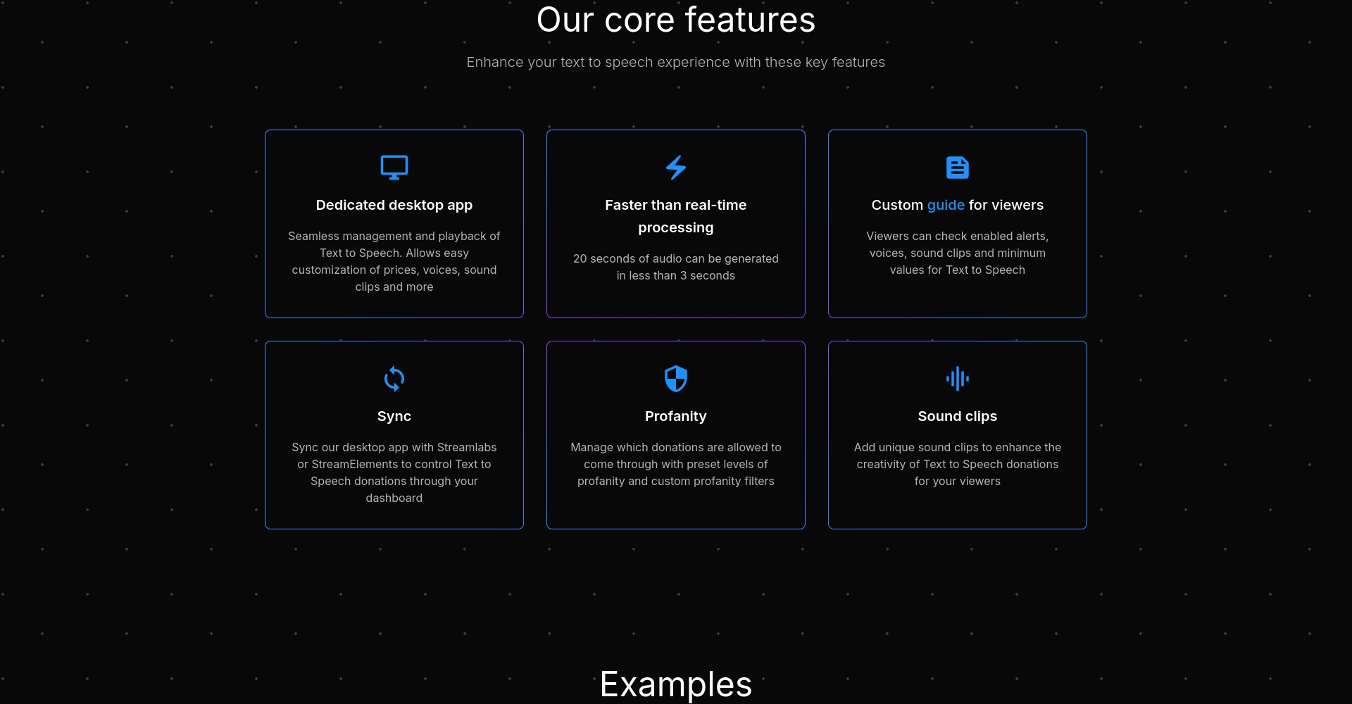 TTSLabs功能介绍页面
