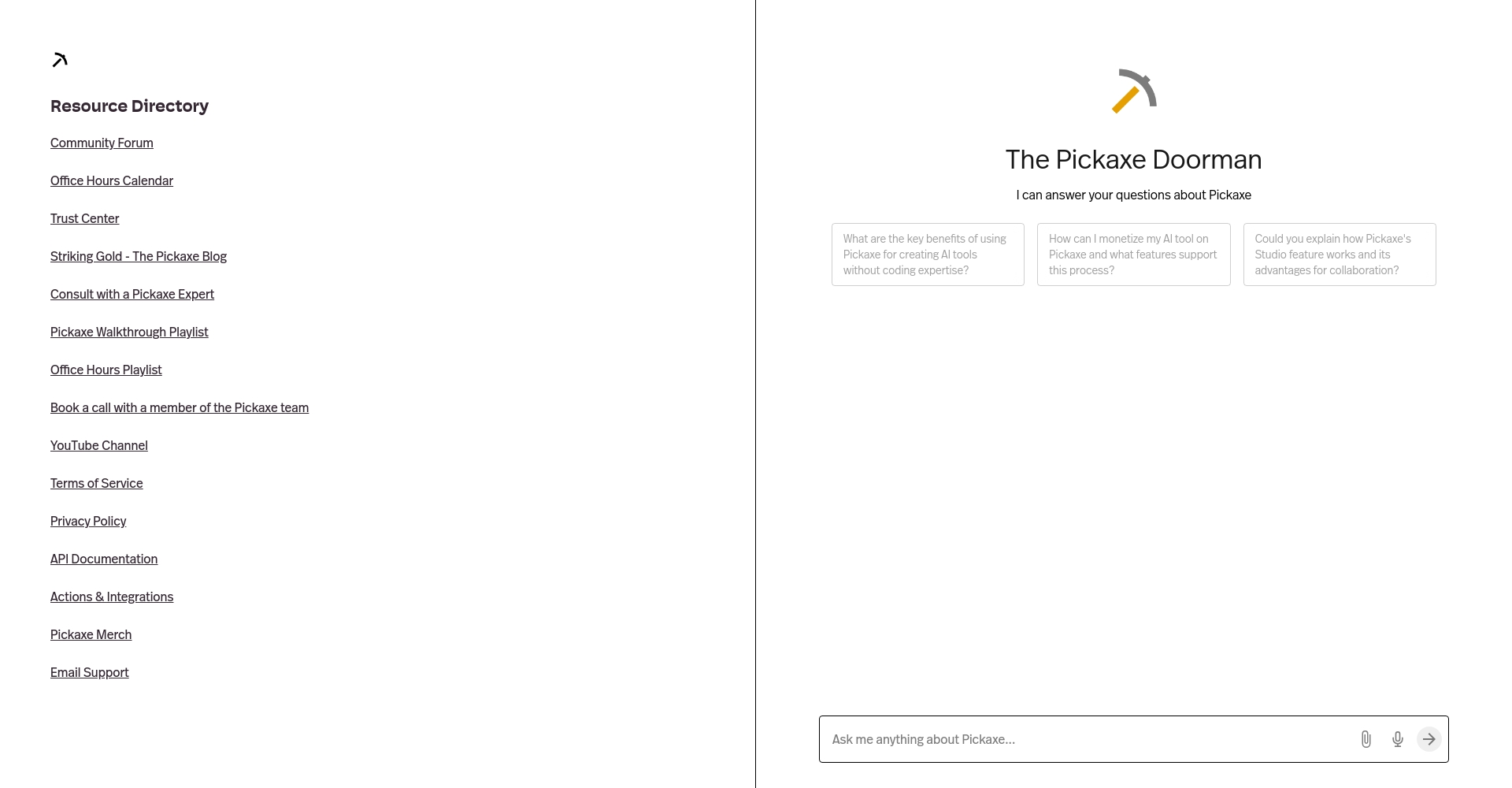 Pickaxe资源案例页面截图