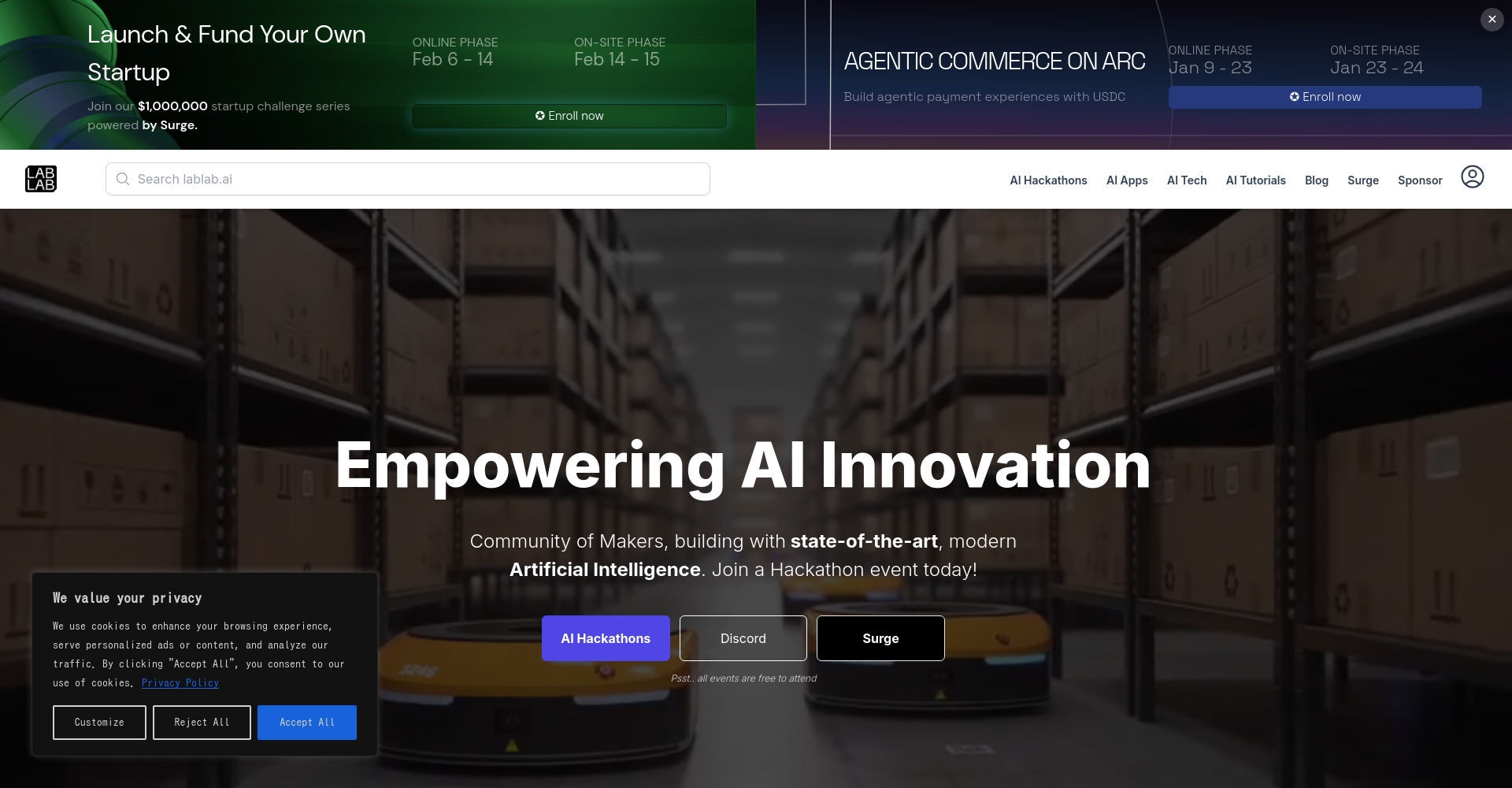 Lablab.ai官网截图