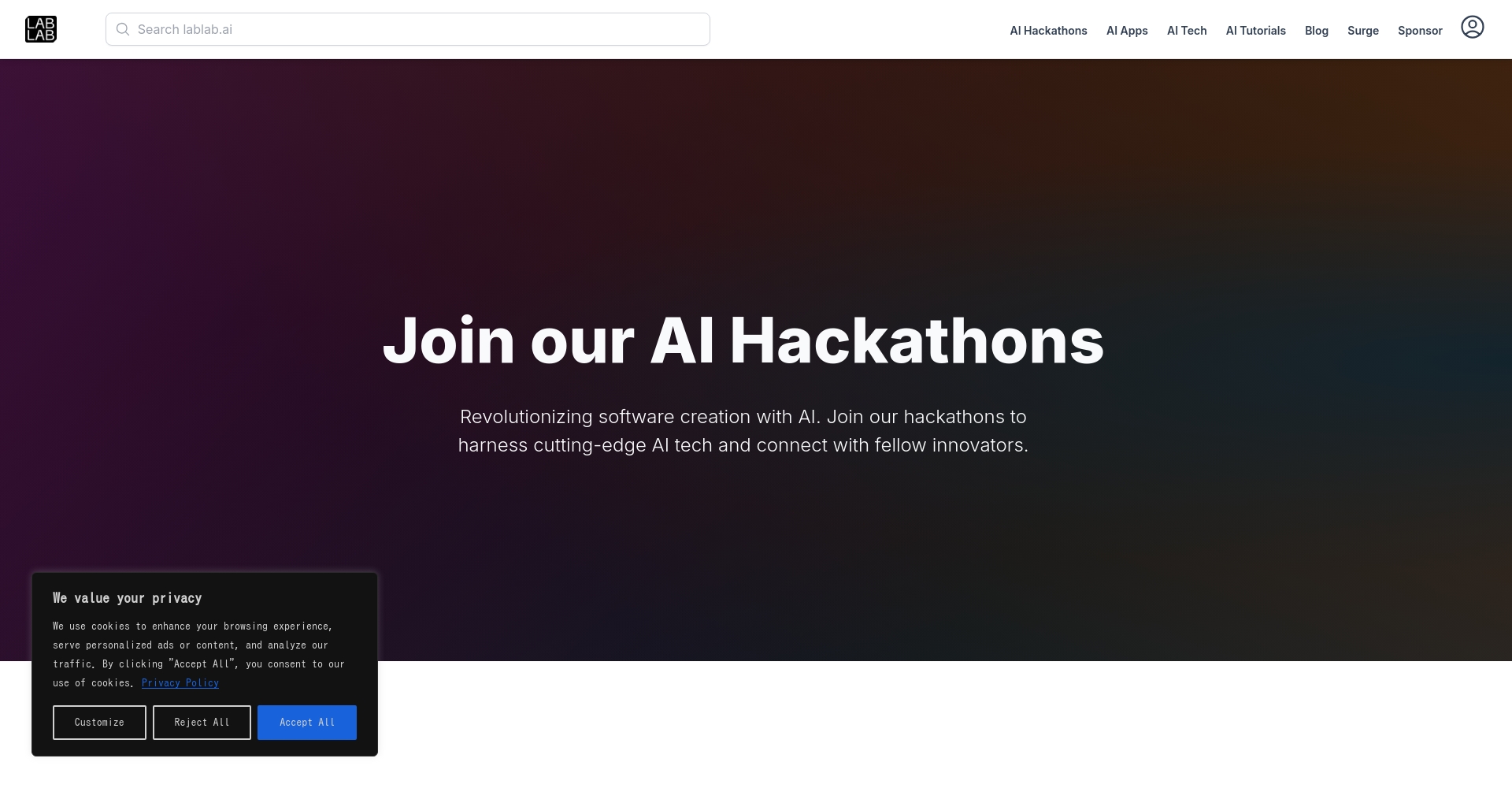 AI黑客松比赛页面