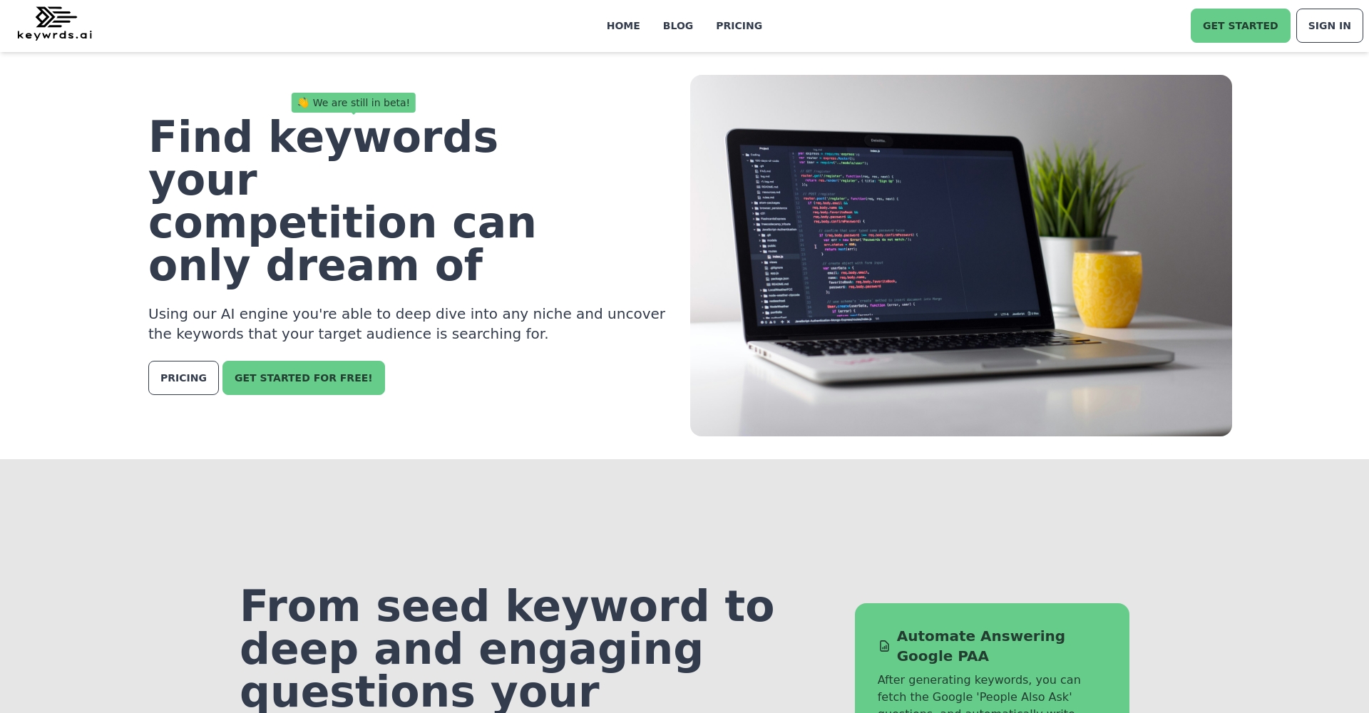 Keywrds.ai首页截屏