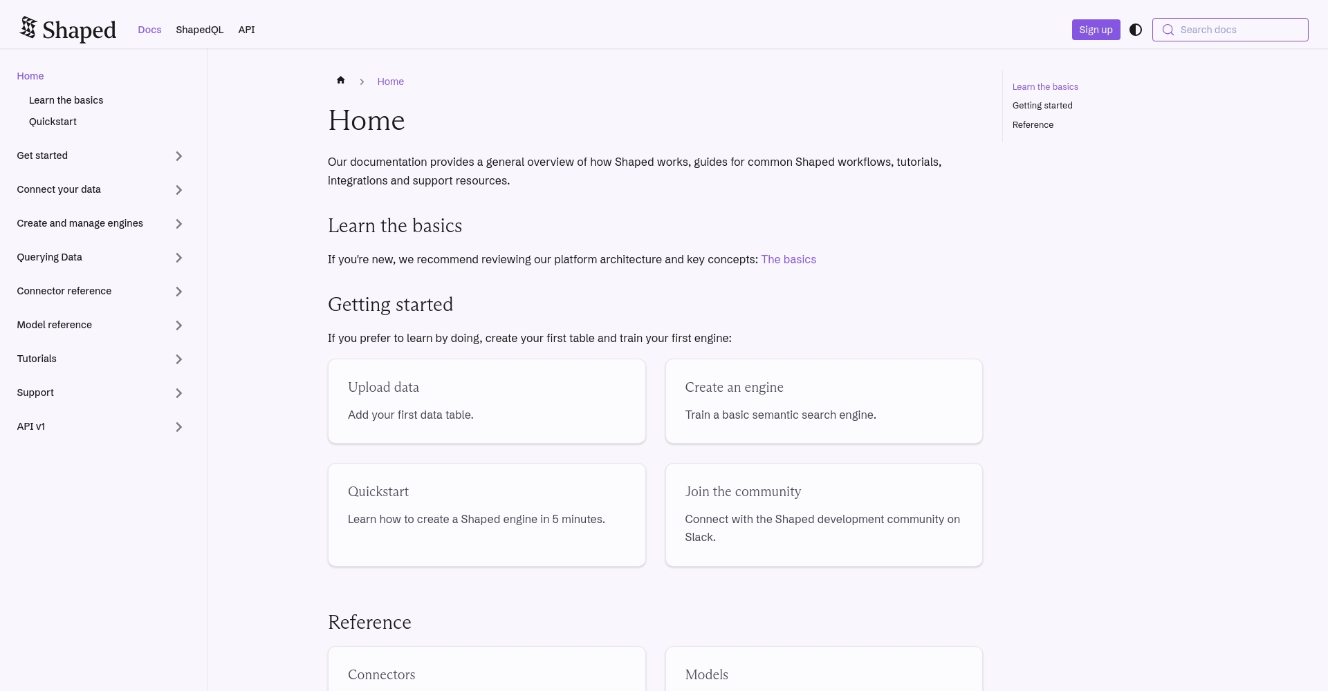 Shaped文档页面截图