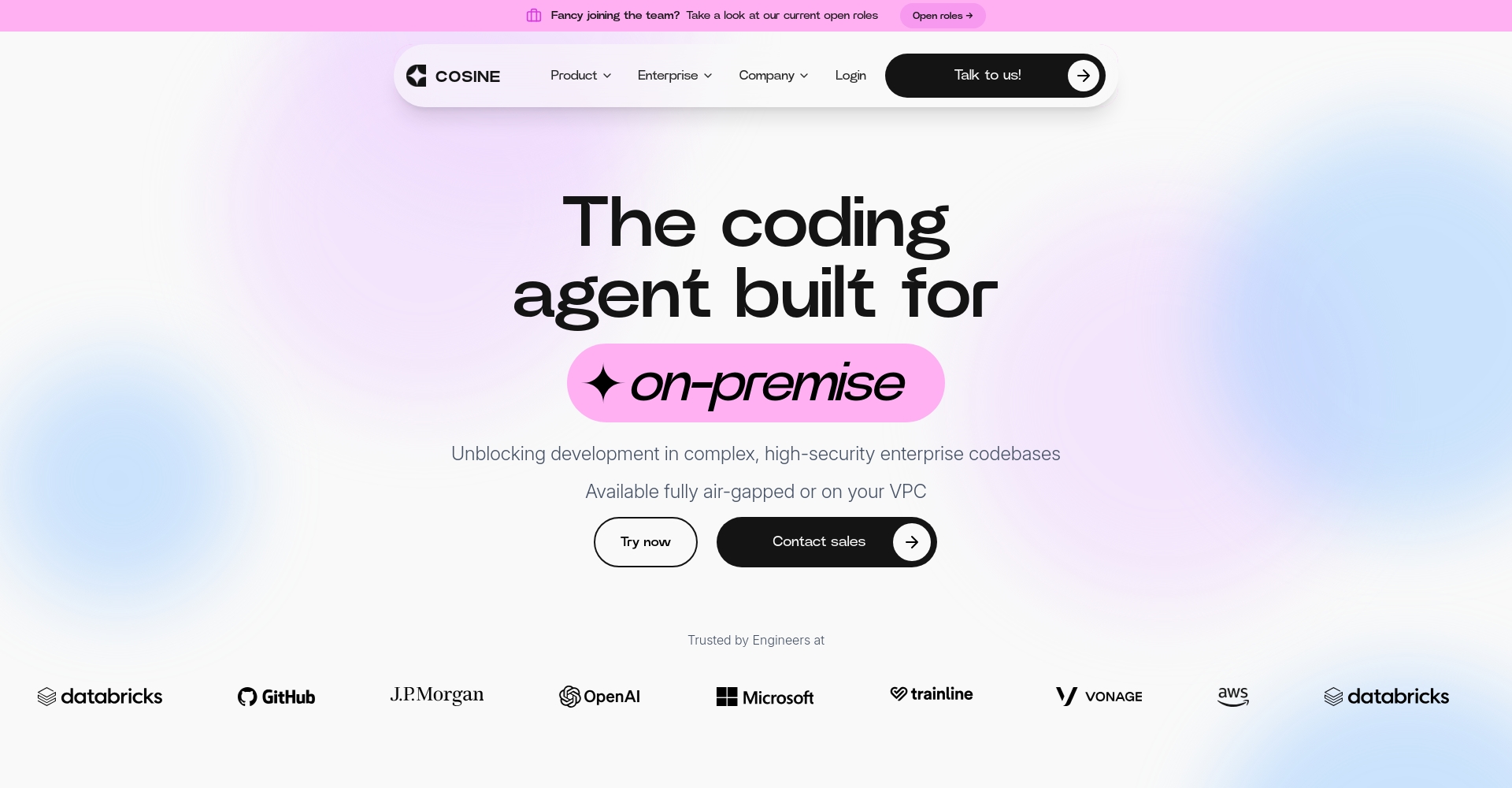 Cosine AI官网首页截图