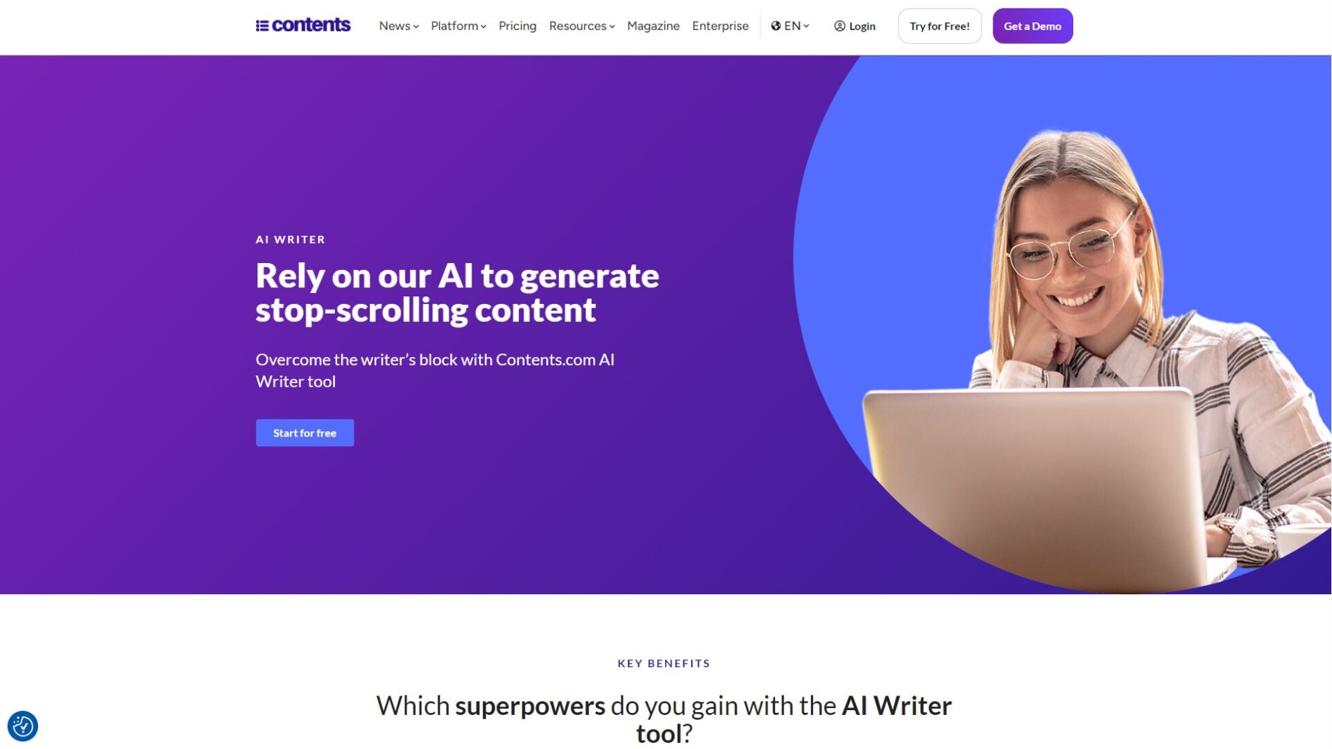 Contents.ai写作功能介绍