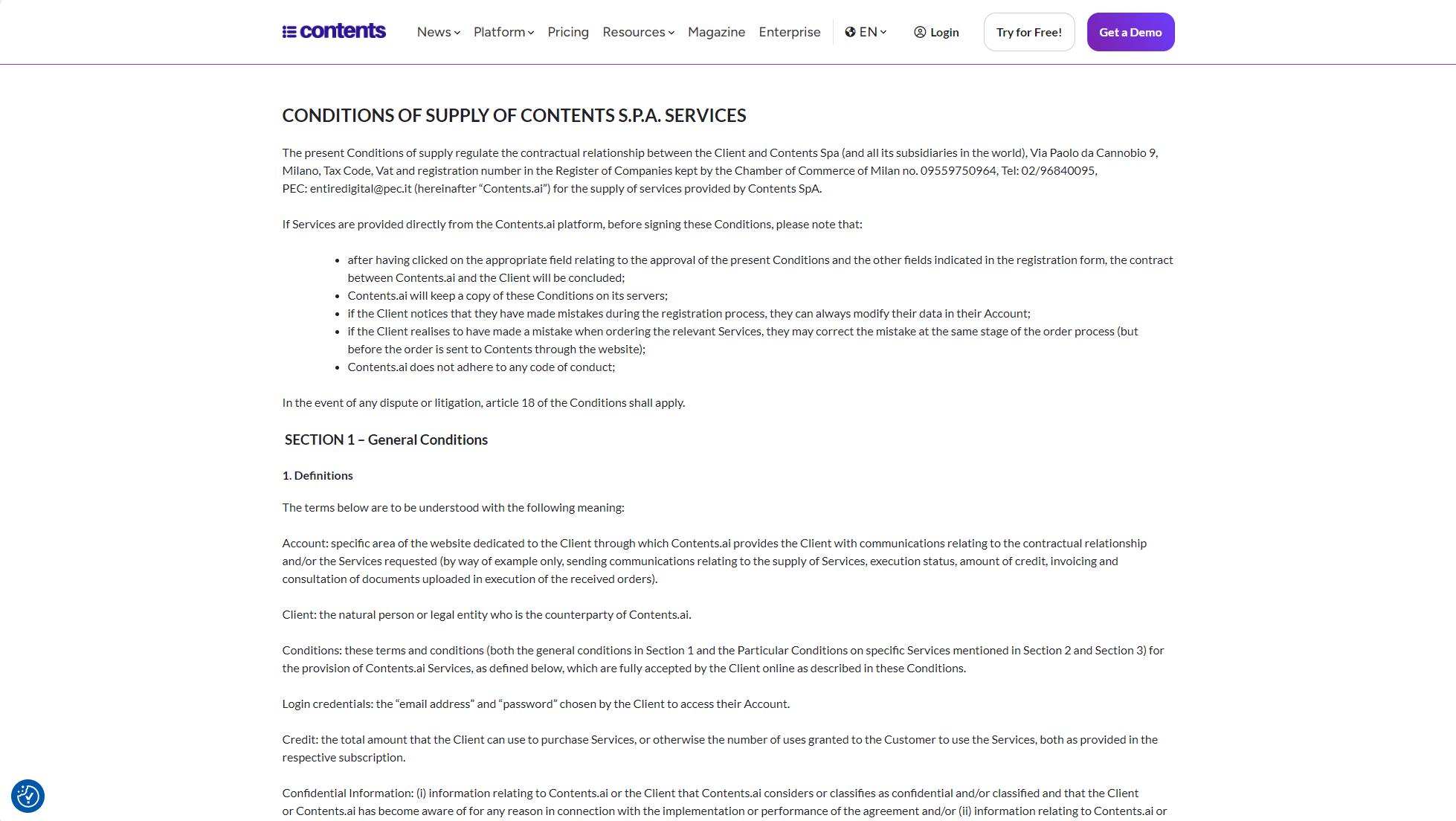 官方服务条款细则