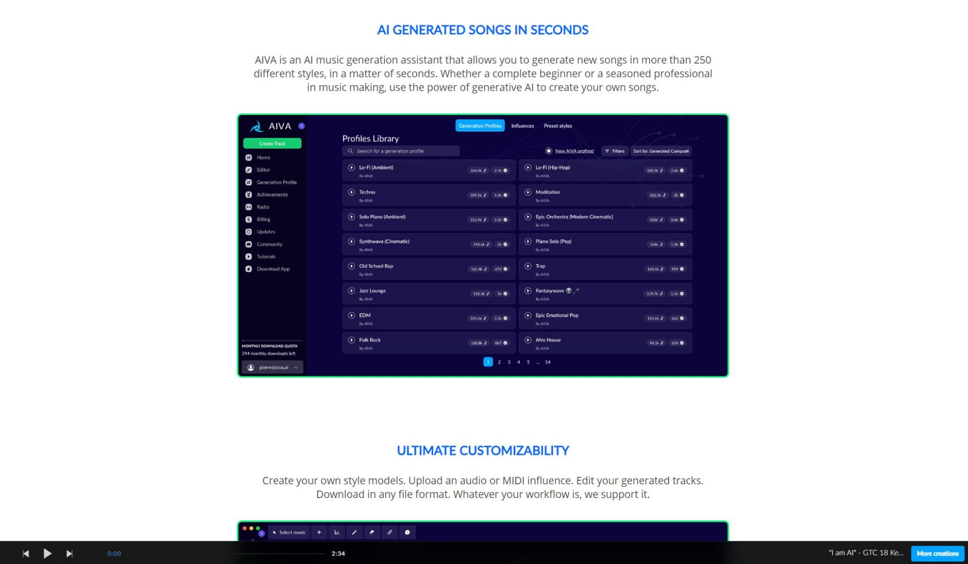AIVA音乐生成功能介绍
