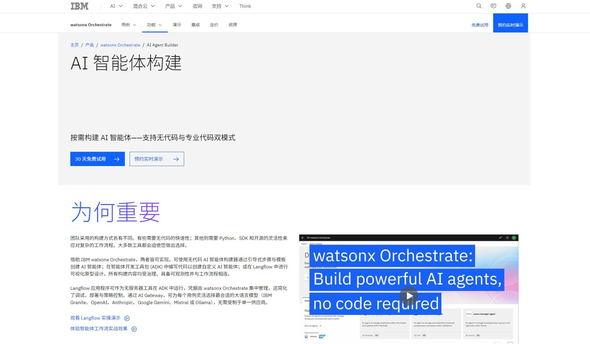 AI智能体构建器界面