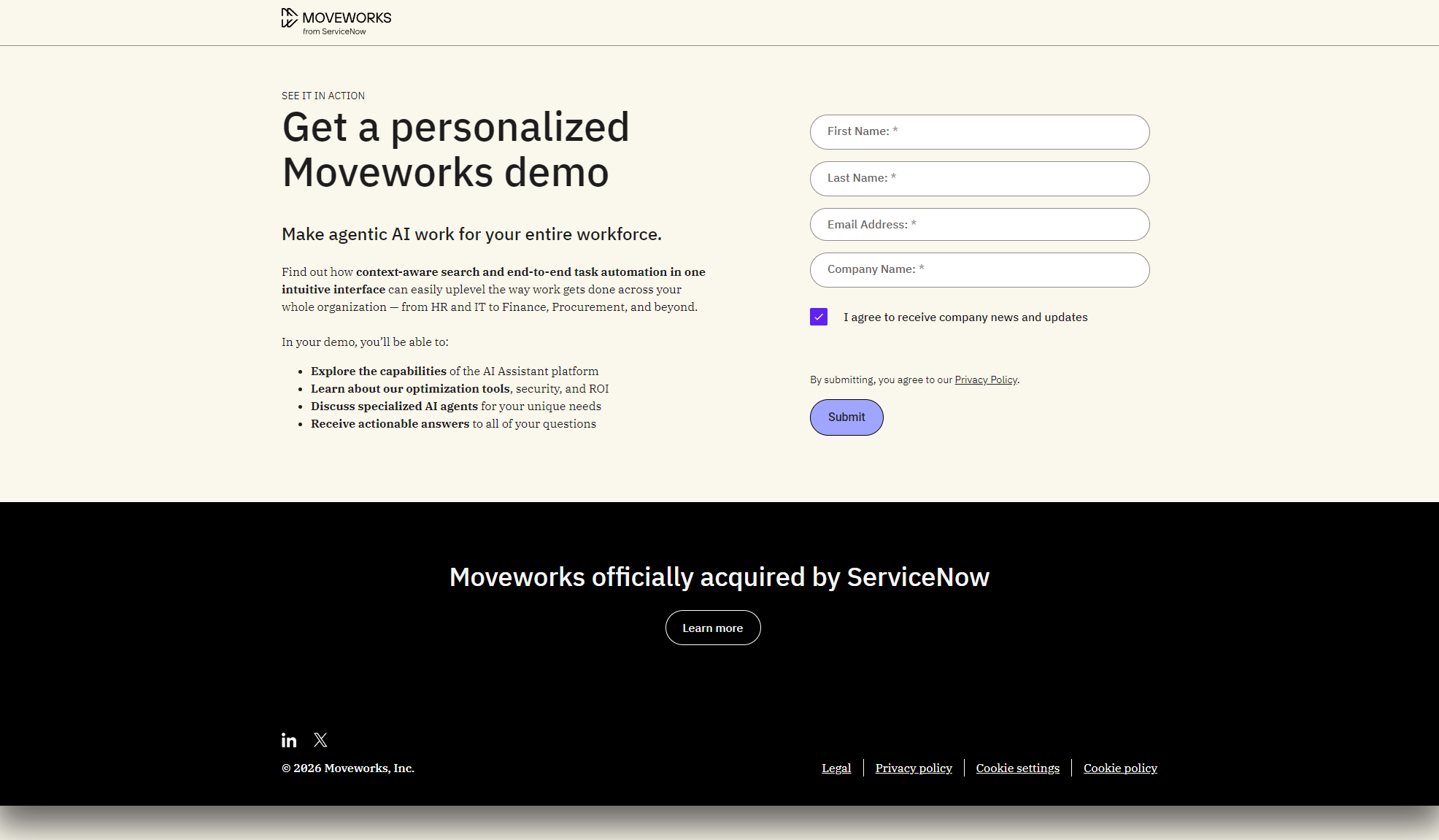 Moveworks使用申请页