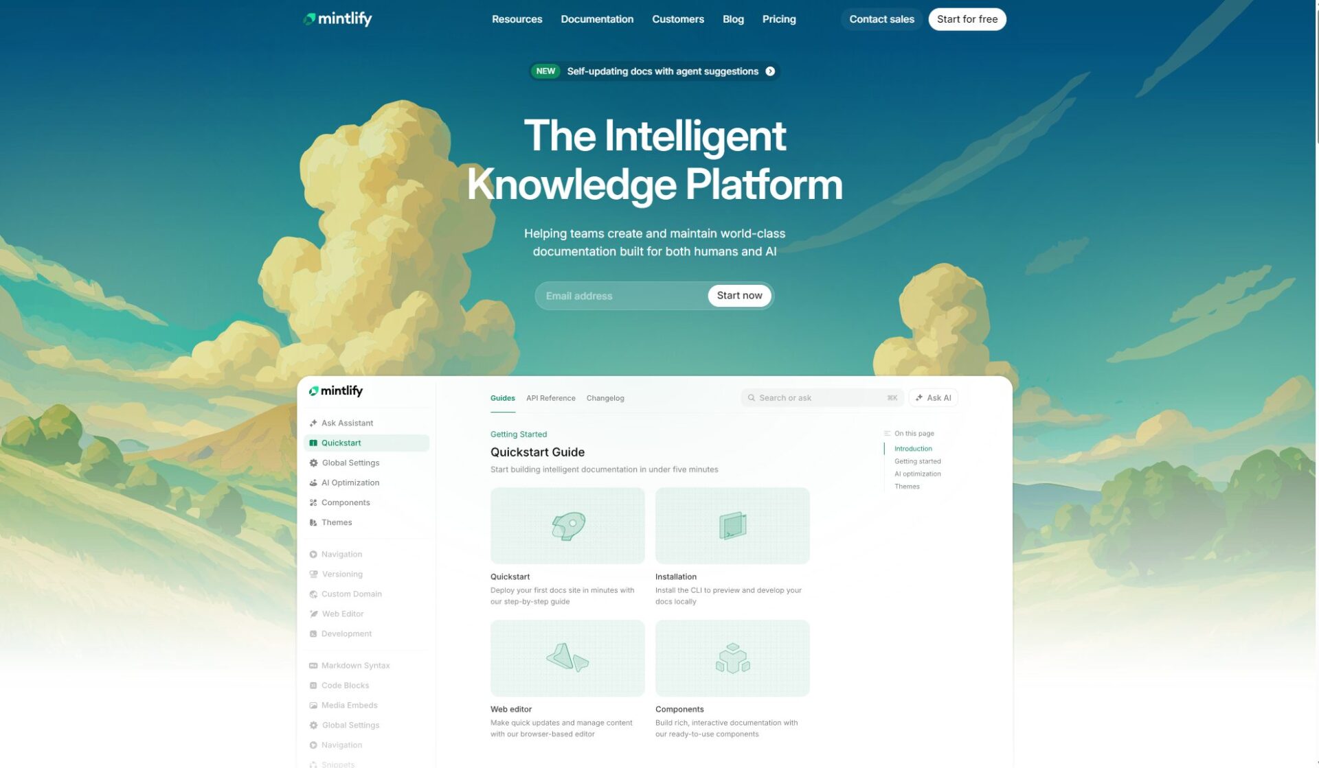 Mintlify官网首页截图