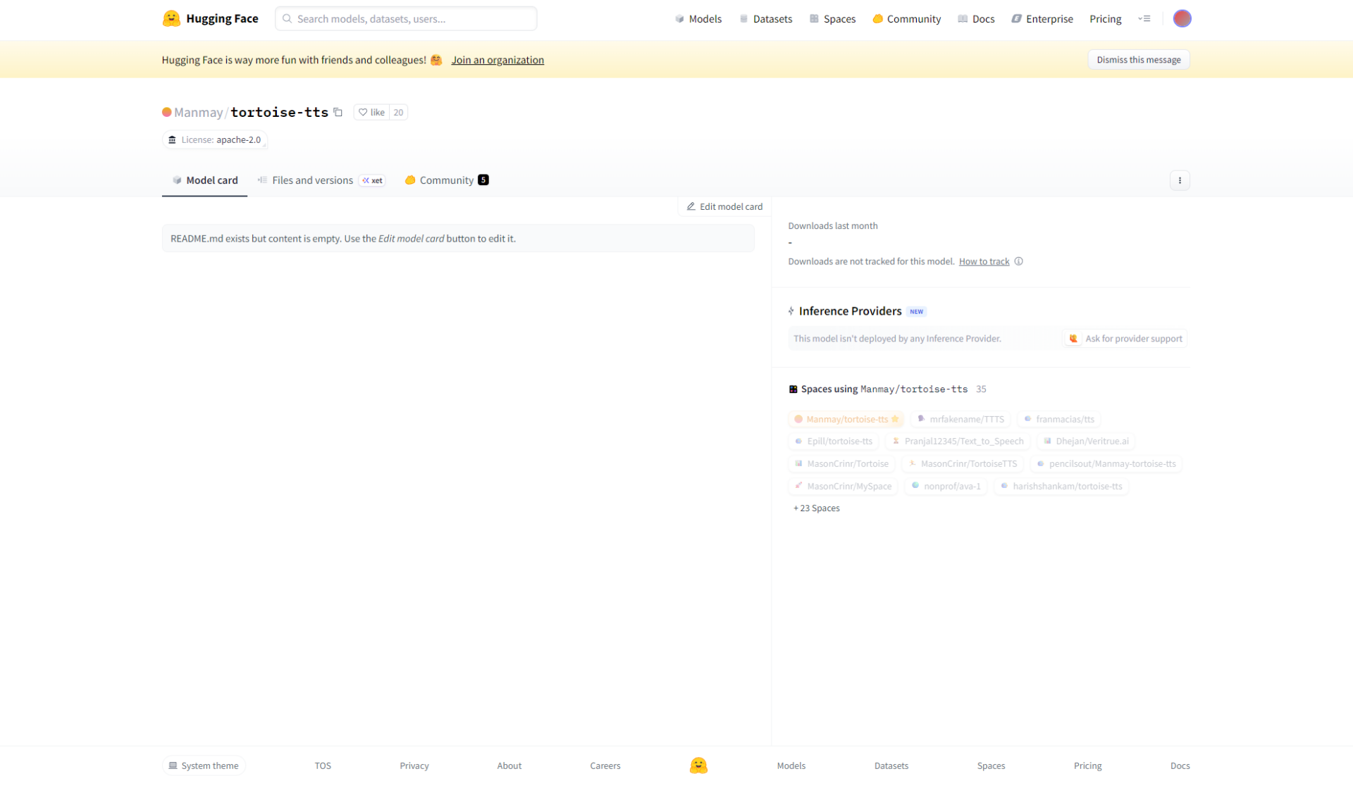 HuggingFace Tortoise-TTS演示界面