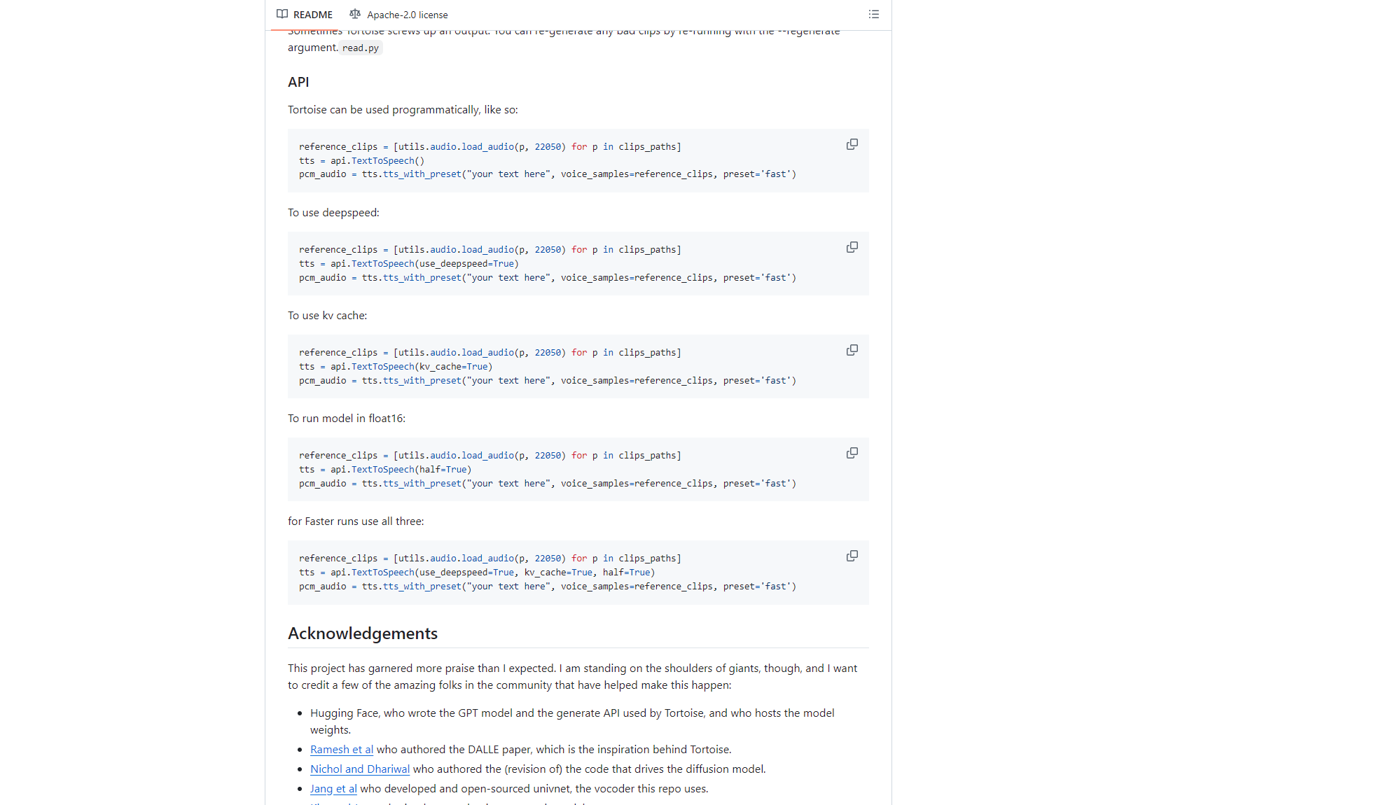 tortoise tts api介绍