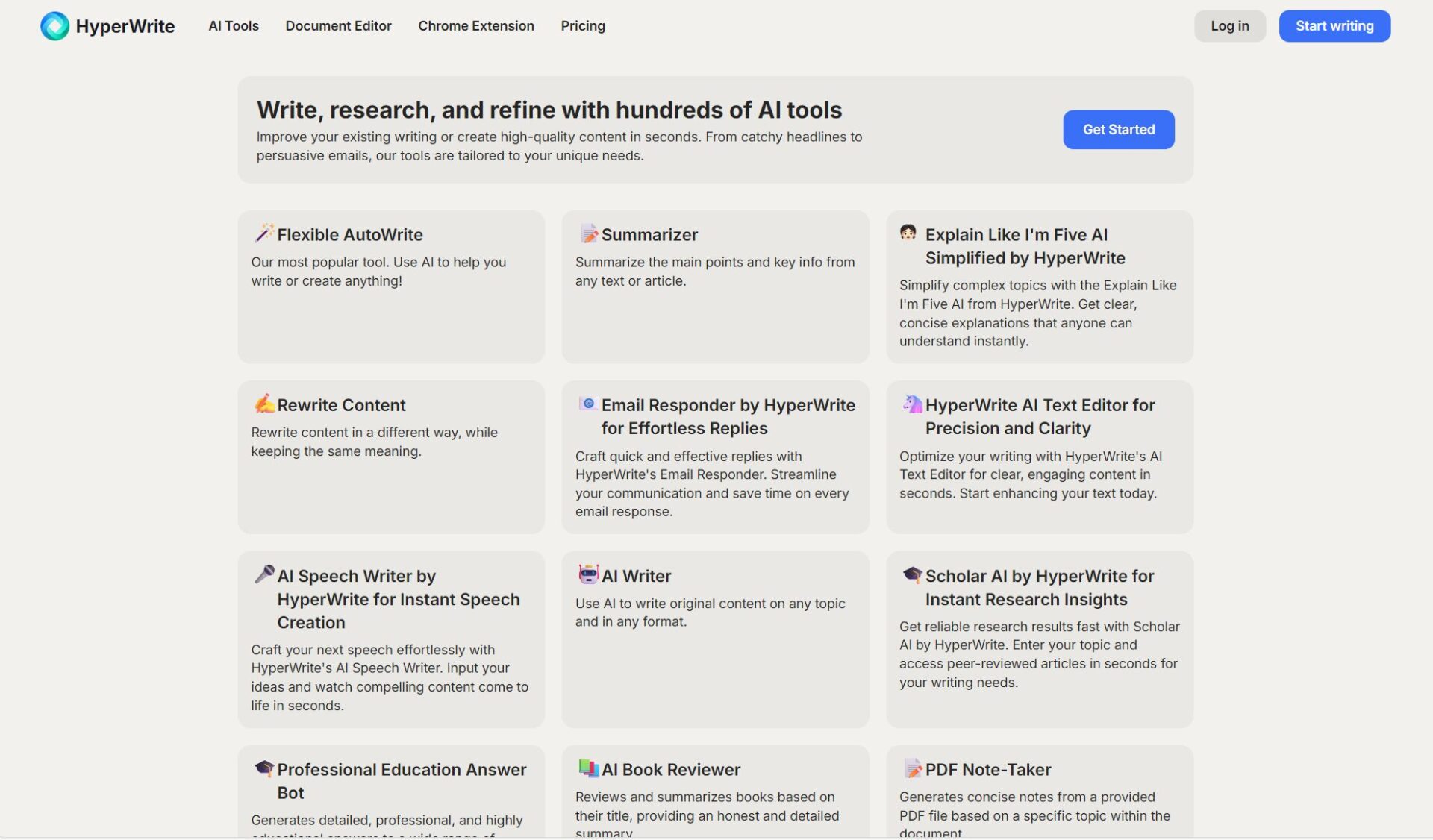 HyperWrite工具功能支持