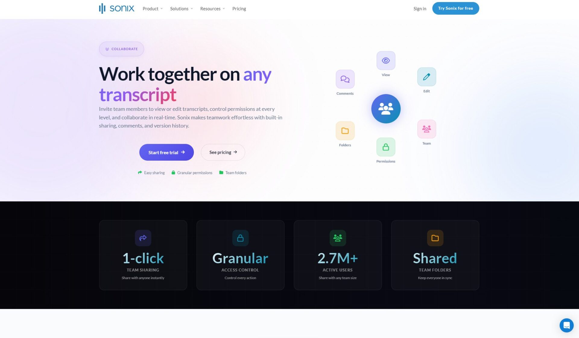 sonix.ai协作功能介绍