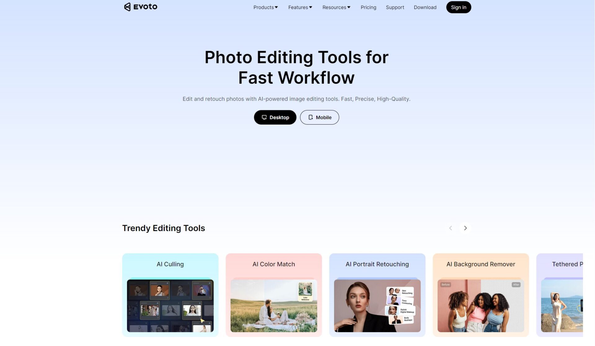 Evoto AI主要功能截图