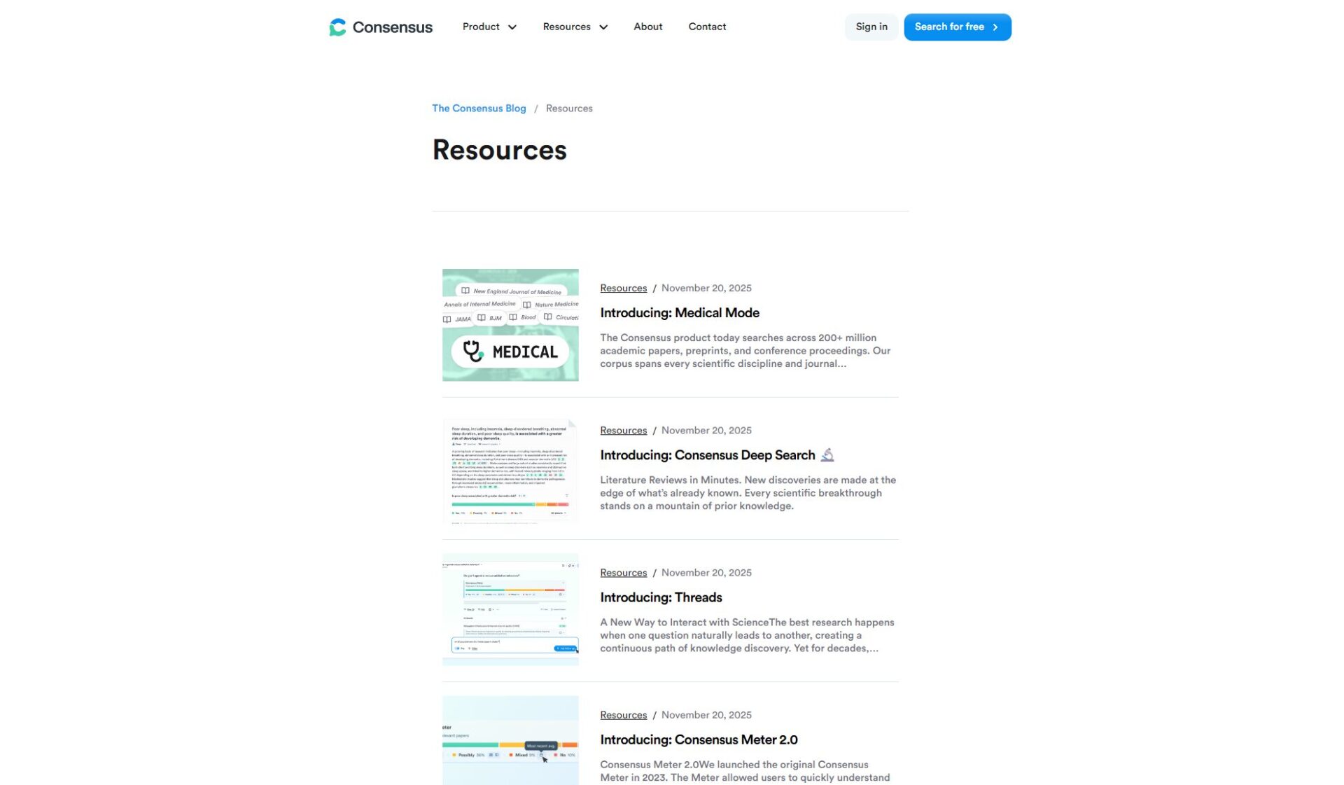 Consensus功能页面