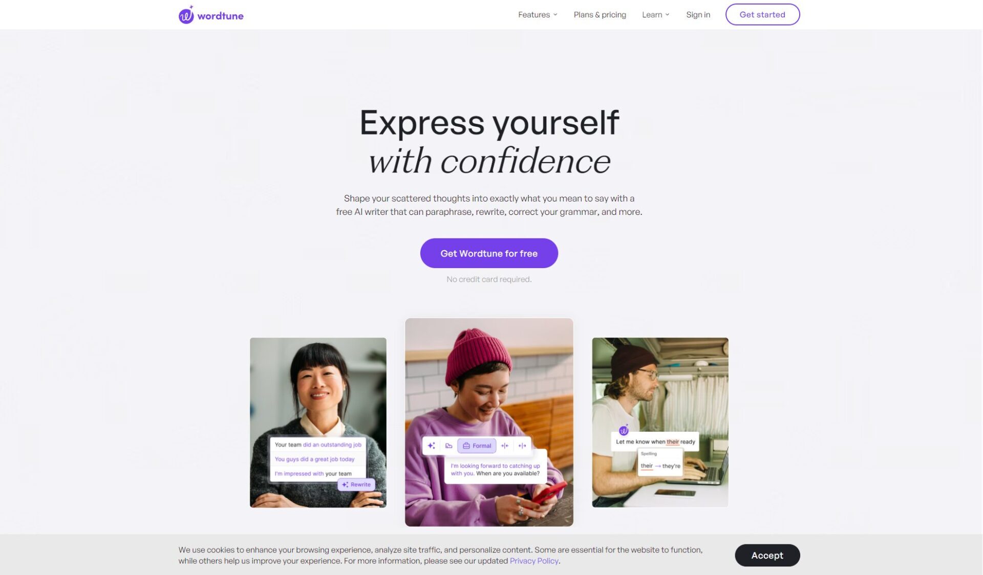 Wordtune官网首页截图