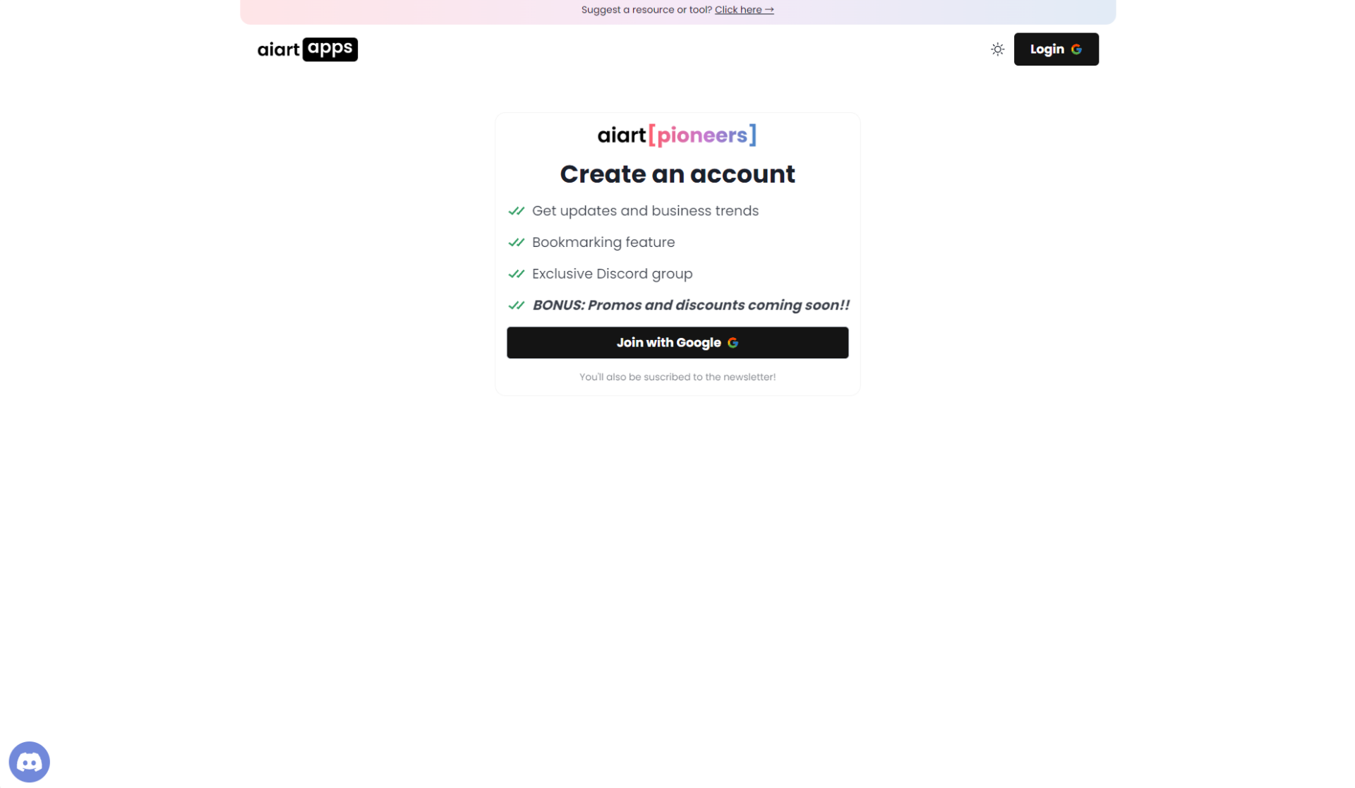 AI Art Apps注册登录页
