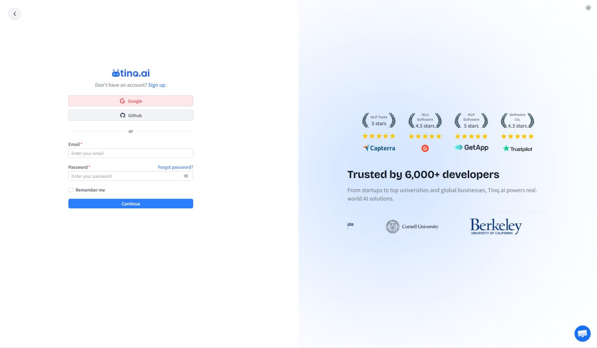 Tinq.ai注册登录页Tinq.ai注册登录页