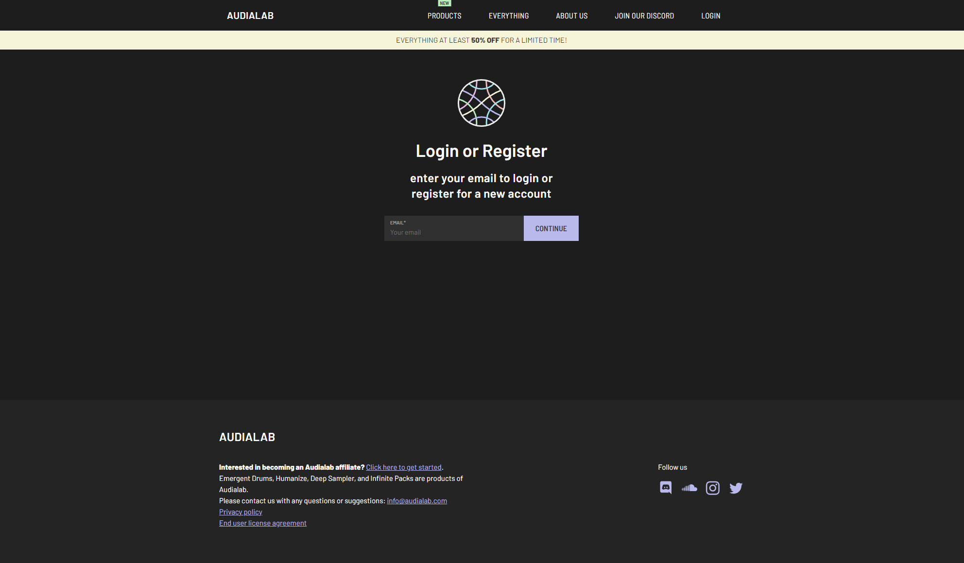 ImageAudialab注册登录页