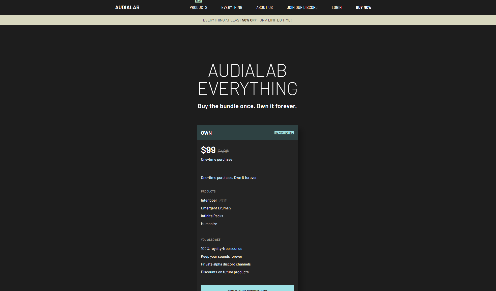Audialab价格方案页