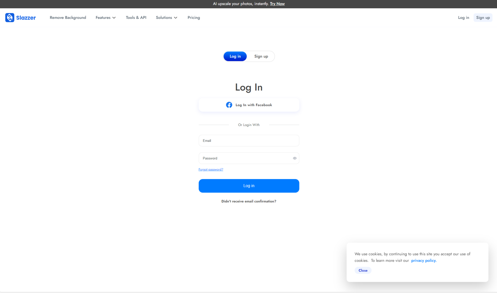 Slazzer官网注册登录页
