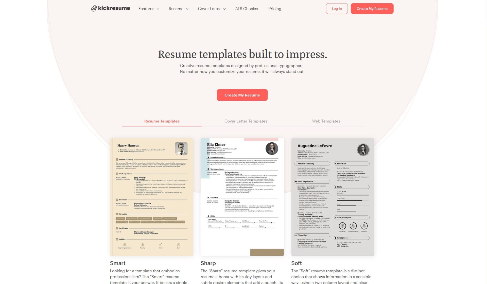 kick resume模板提供